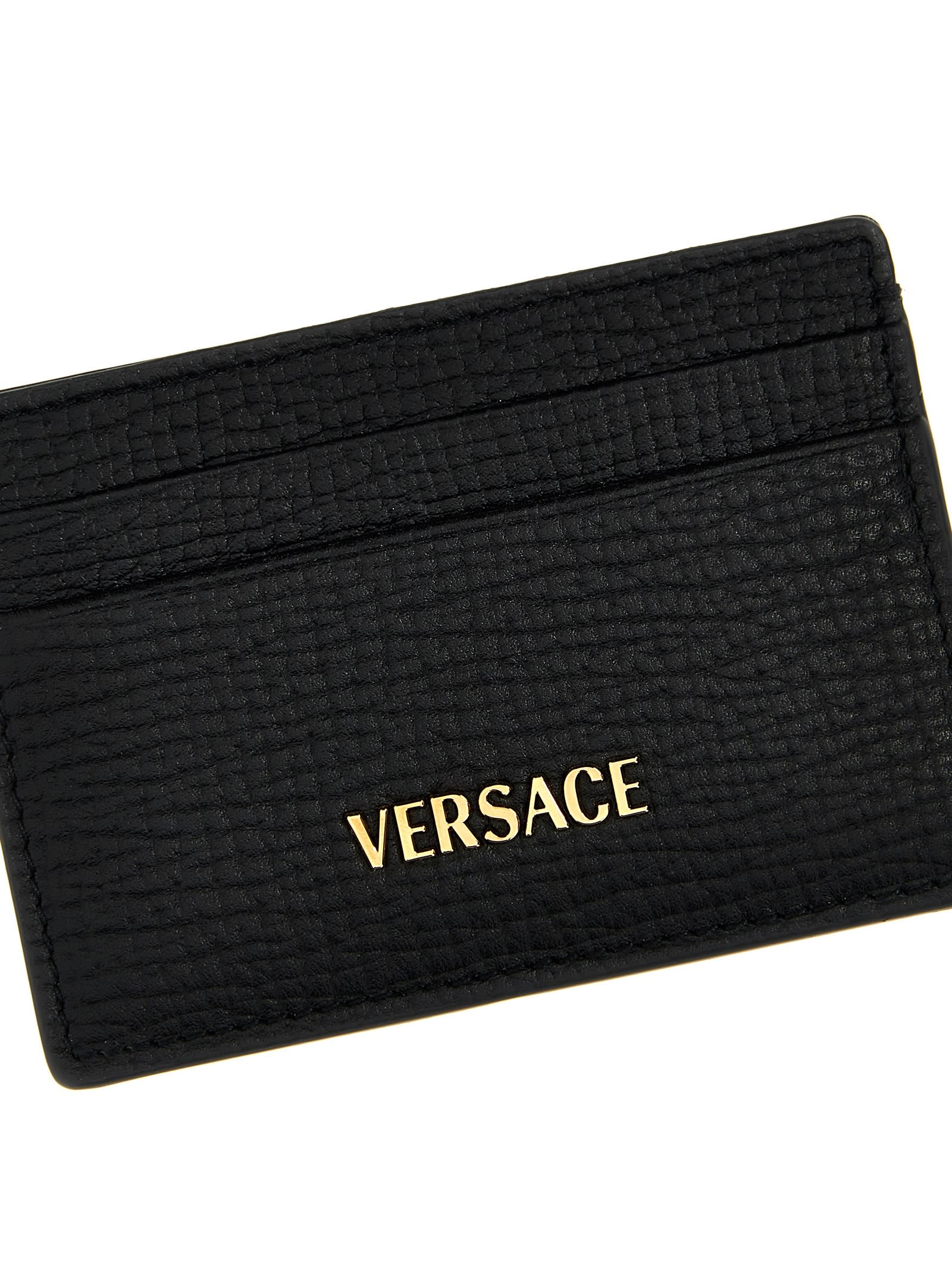 Versace Tag Logo Card Holder In Multicolor