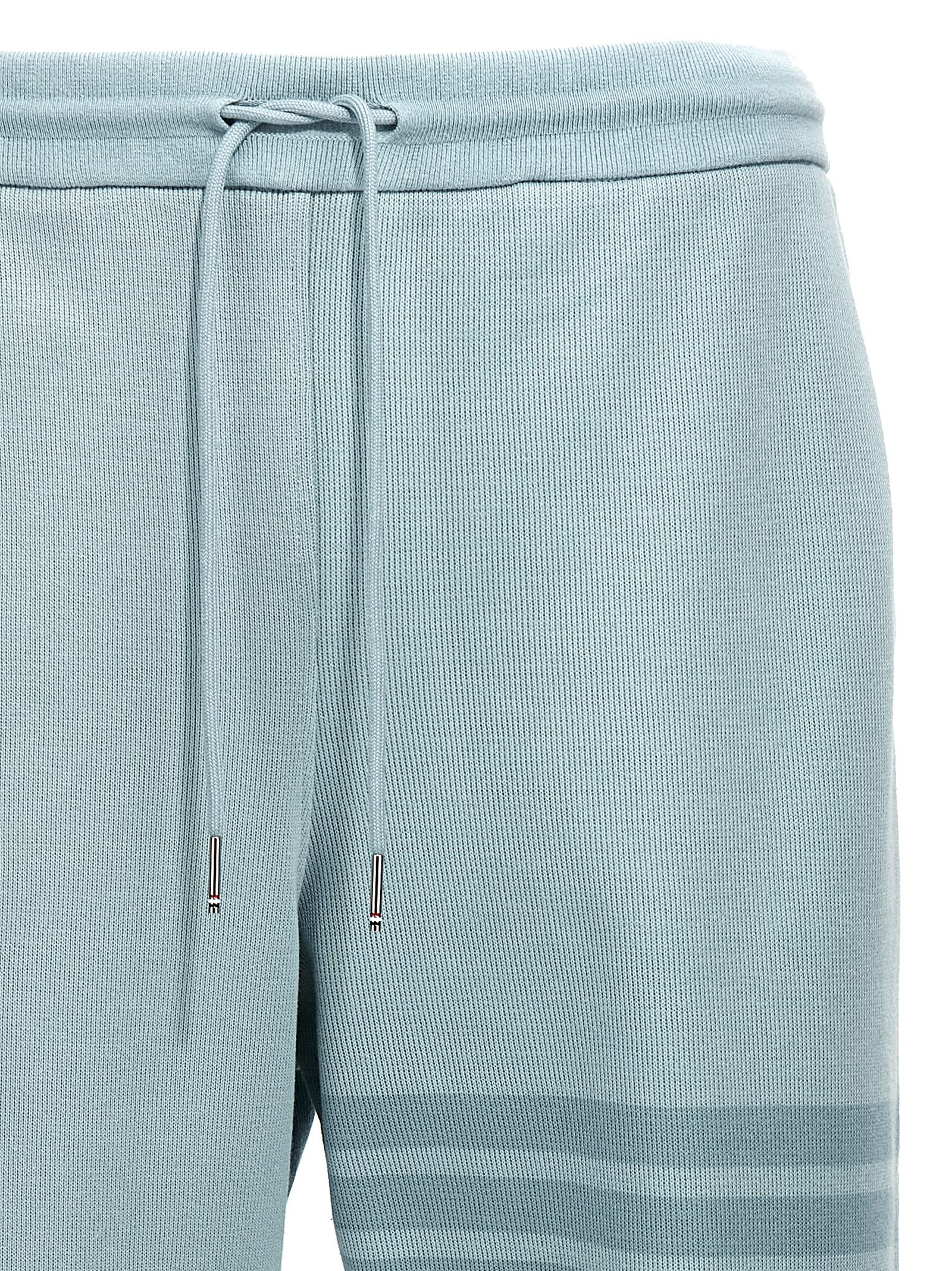 Shop Thom Browne 4 Bar Joggers In Light Blue
