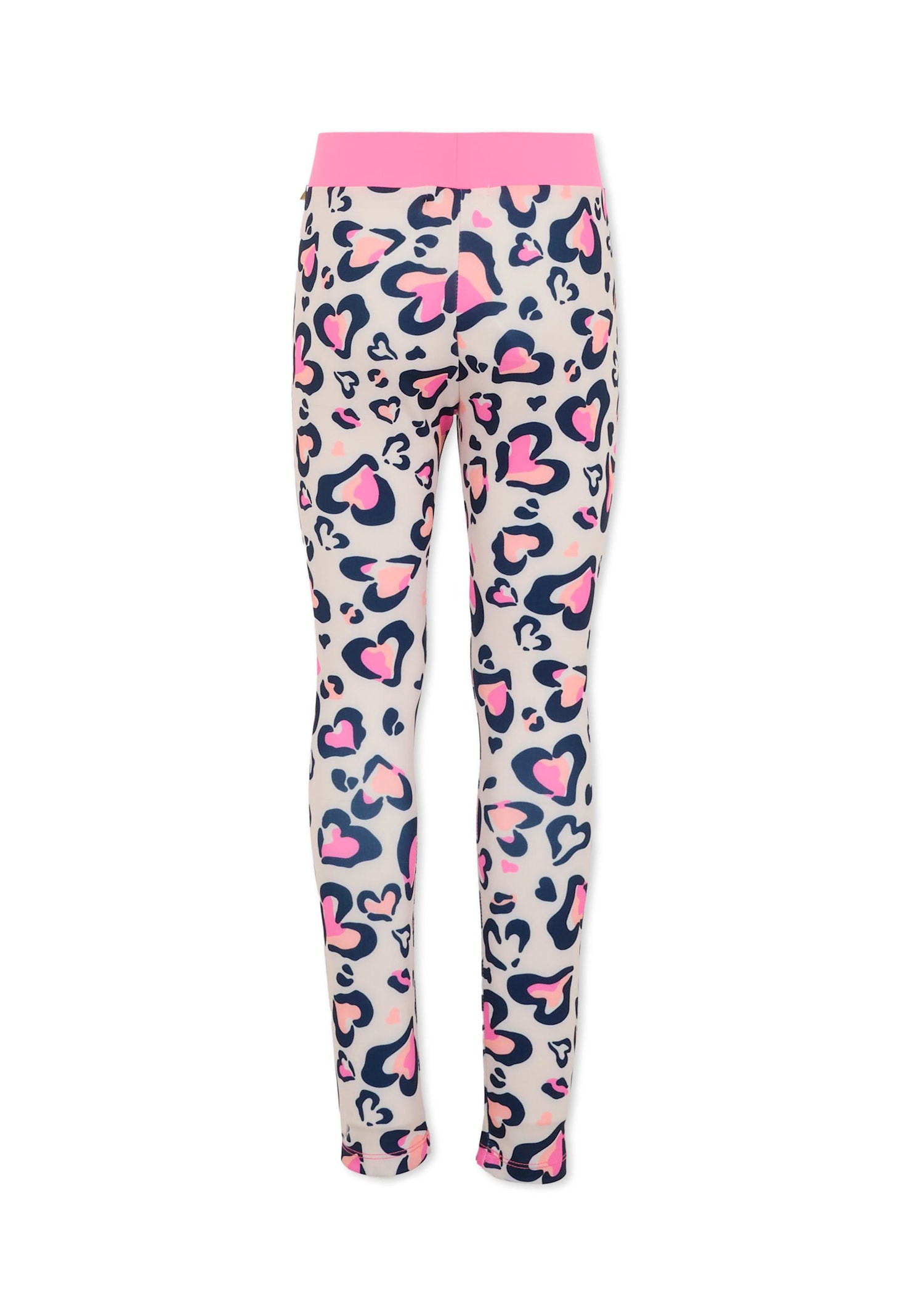 Billieblush Pink Leggings For Girl With Heart Print In Multi