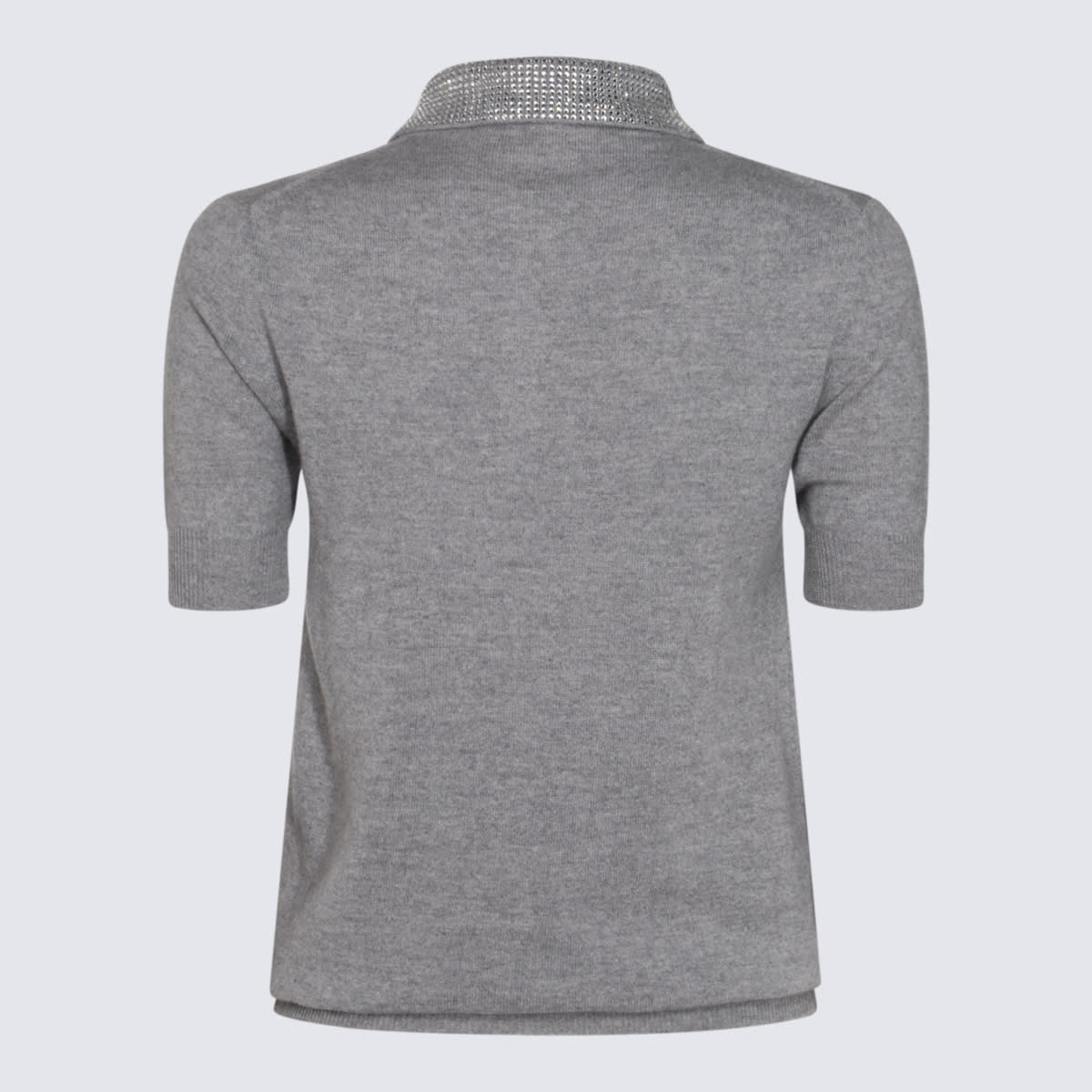 Shop Blumarine Grey Wool Polo Shirt In Wild Dove