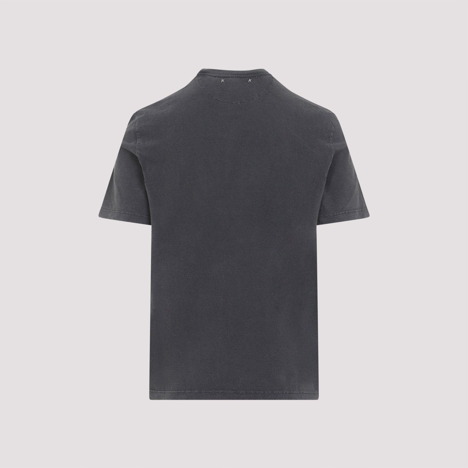 Golden Goose Grey Washed-out T-shirt With Logo Men In Gray