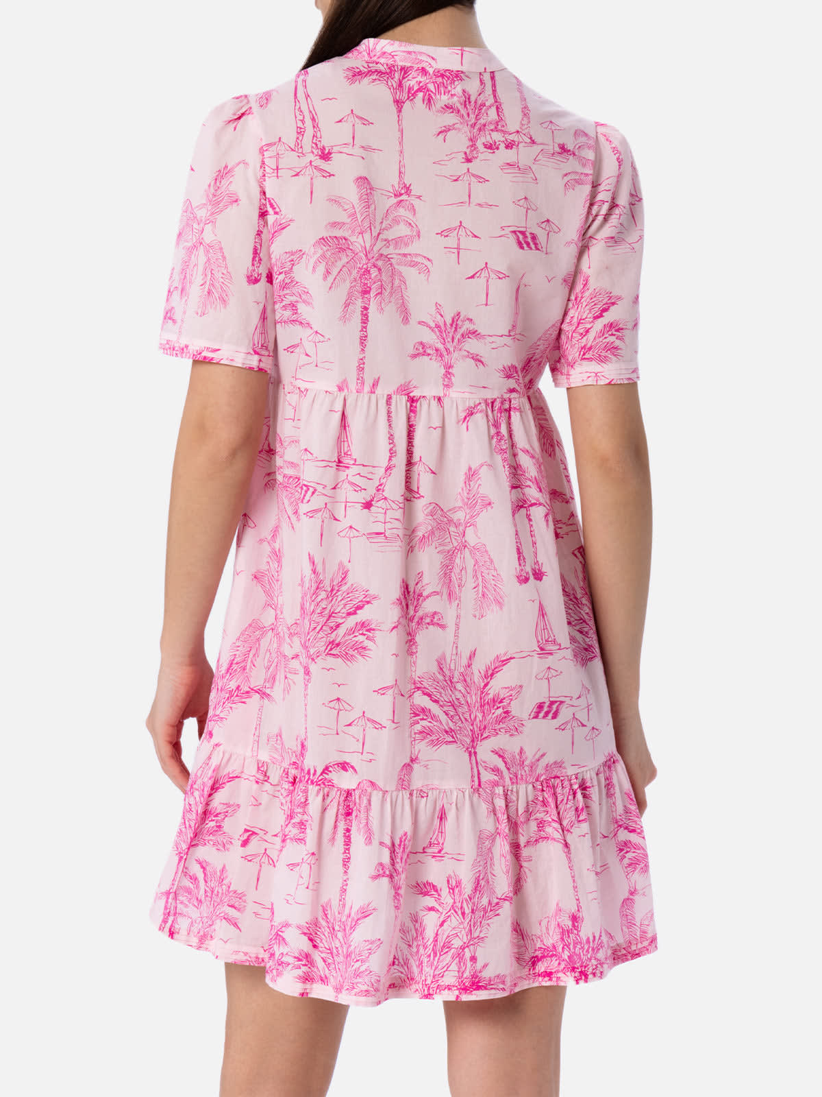 MC2 SAINT BARTH WOMAN COTTON VOILE SHORT DRESS SIARA WITH TOILE DE JOUY PRINT