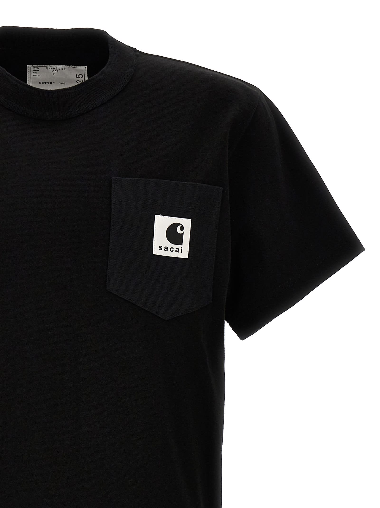 Shop Sacai T-shirt  X Carhartt Wip In Black