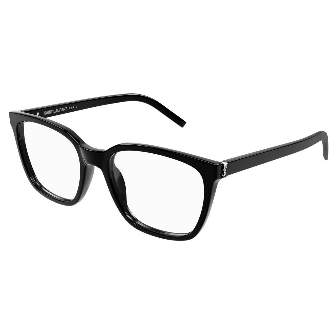 Shop Saint Laurent Square Frame Glasses In 001 Black Black Transpare