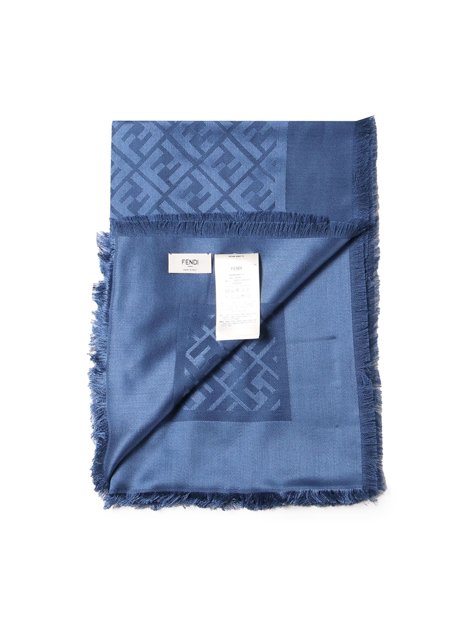 Shop Fendi Shoulder Scarf Ff In Blue