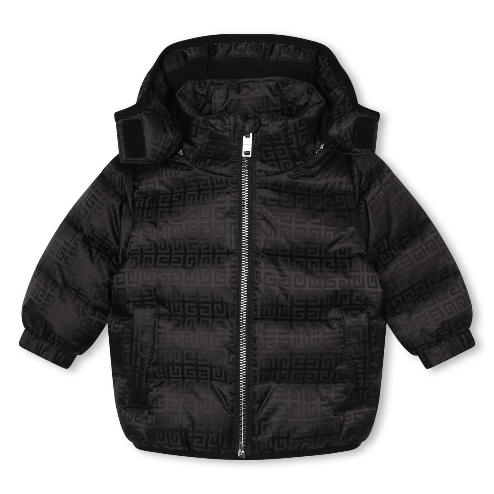 Givenchy Babies' Gg Supreme Padded Coat In Black