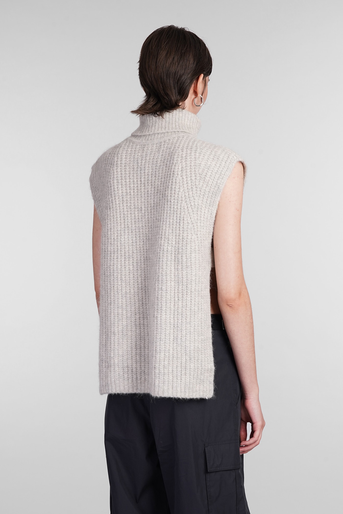 Shop Marant Etoile Megan Knitwear In Grey Wool In Beige