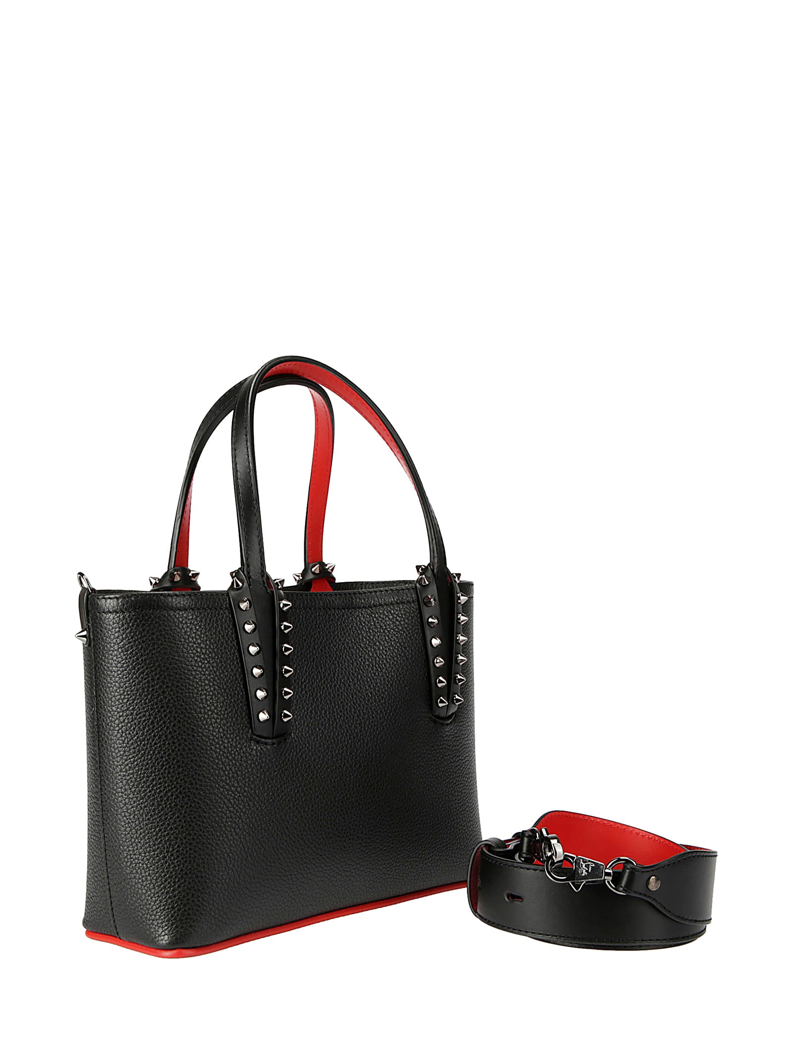 Shop Christian Louboutin Cabata E/w Mini In Black