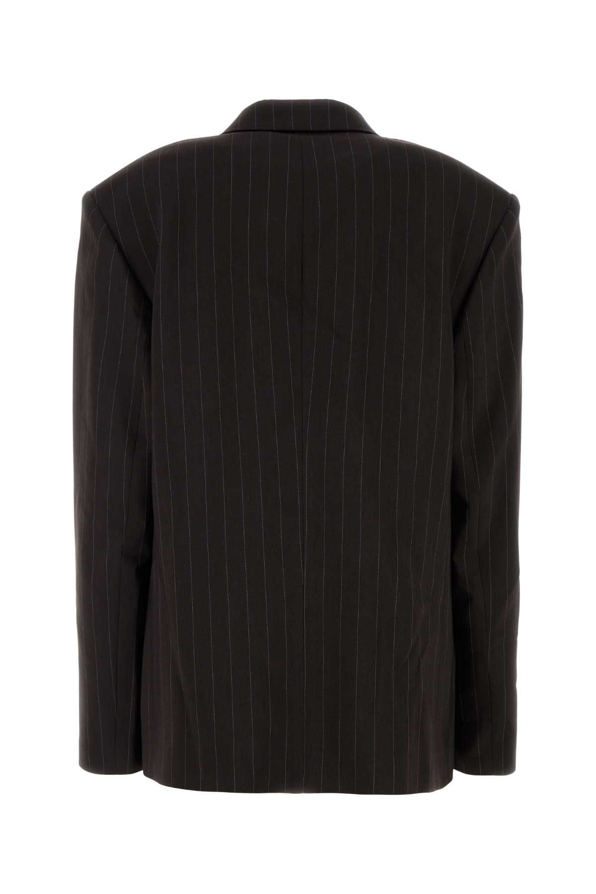 Magda Butrym Embroidered Wool Blend Blazer In Brown