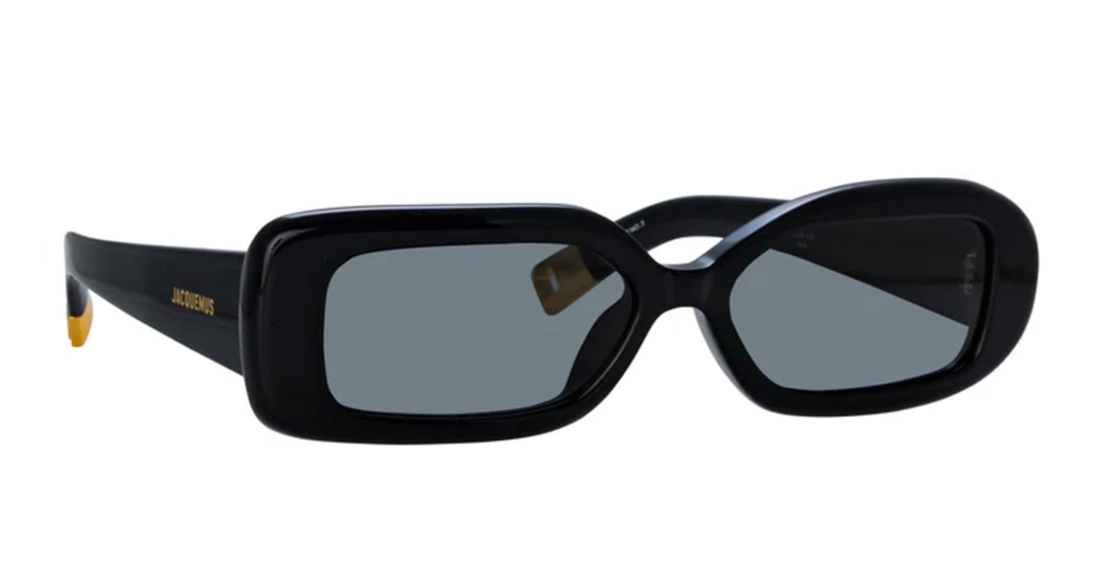 Shop Jacquemus Rond Carre - Black Sunglasses In C1