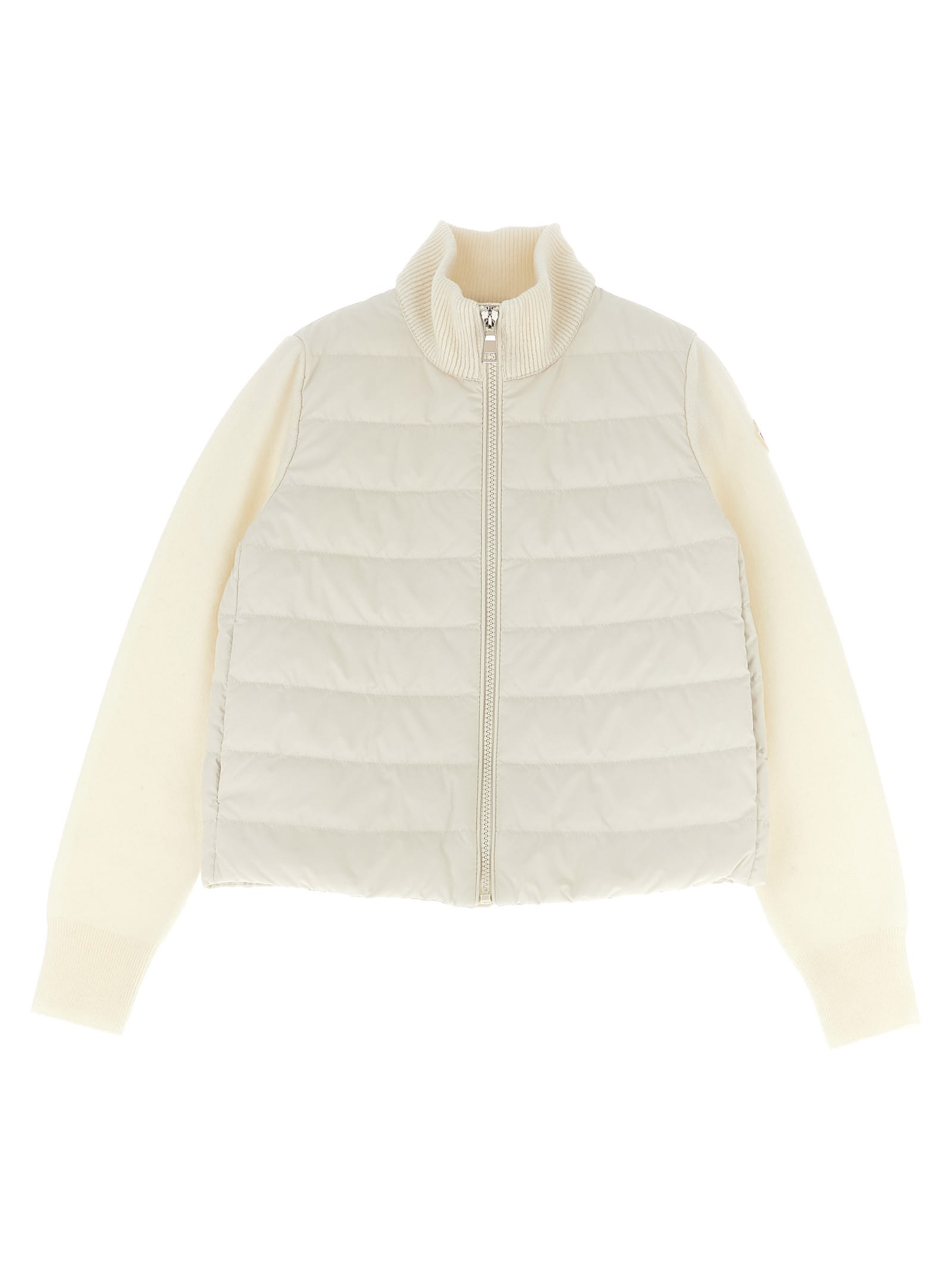 Moncler Two-material Cardigan In White