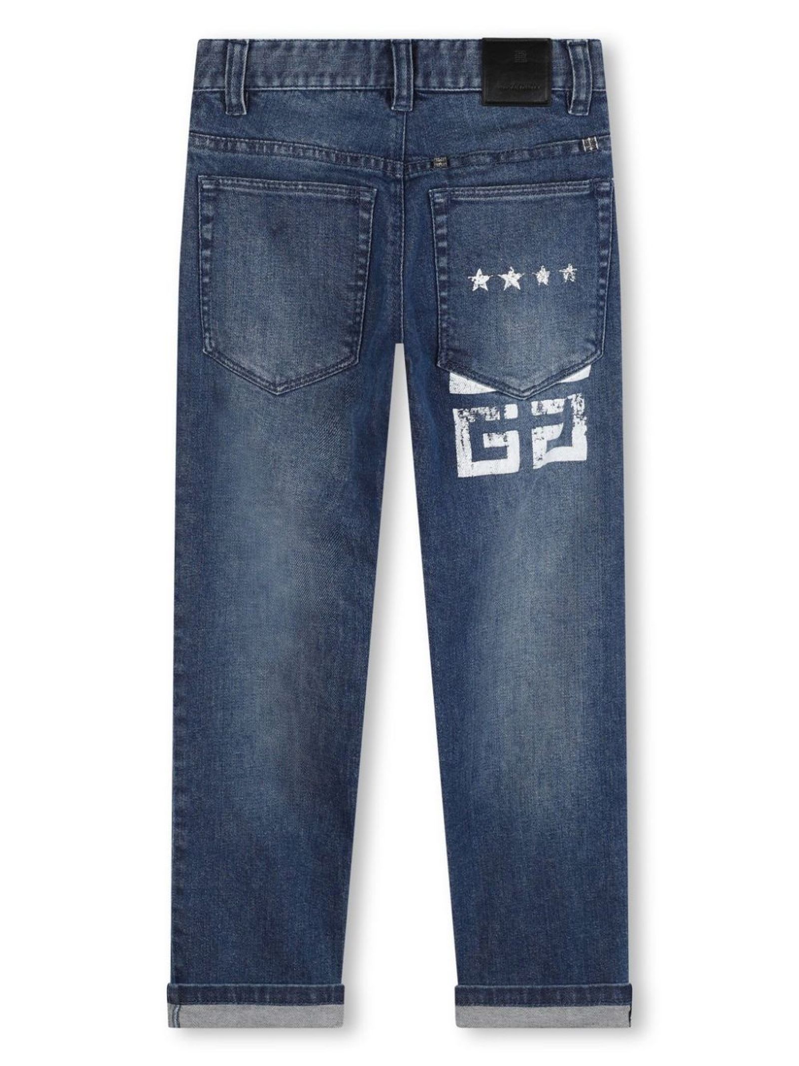 Shop Givenchy Kids Jeans Blue