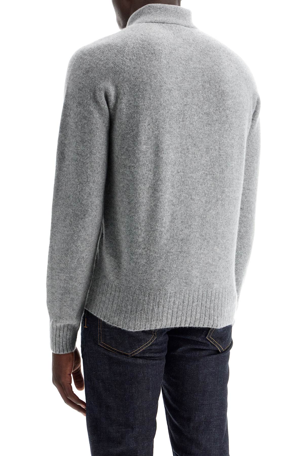 Shop Tom Ford Cashmere Polo-style Pullover In Light Grey (grey)