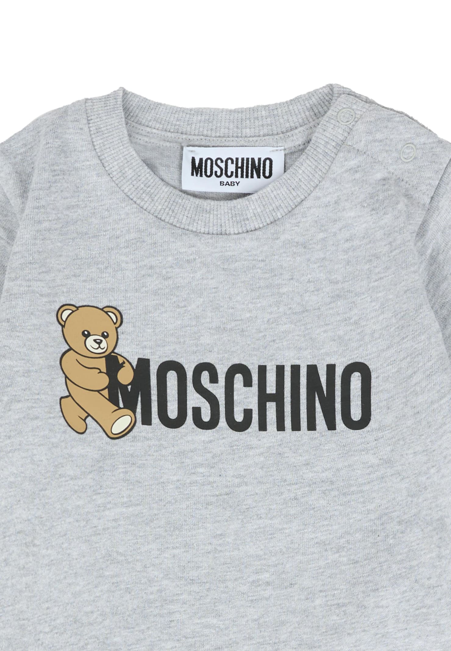 Moschino Grey T-shirt For Babykids With Teddy Bear In Gray