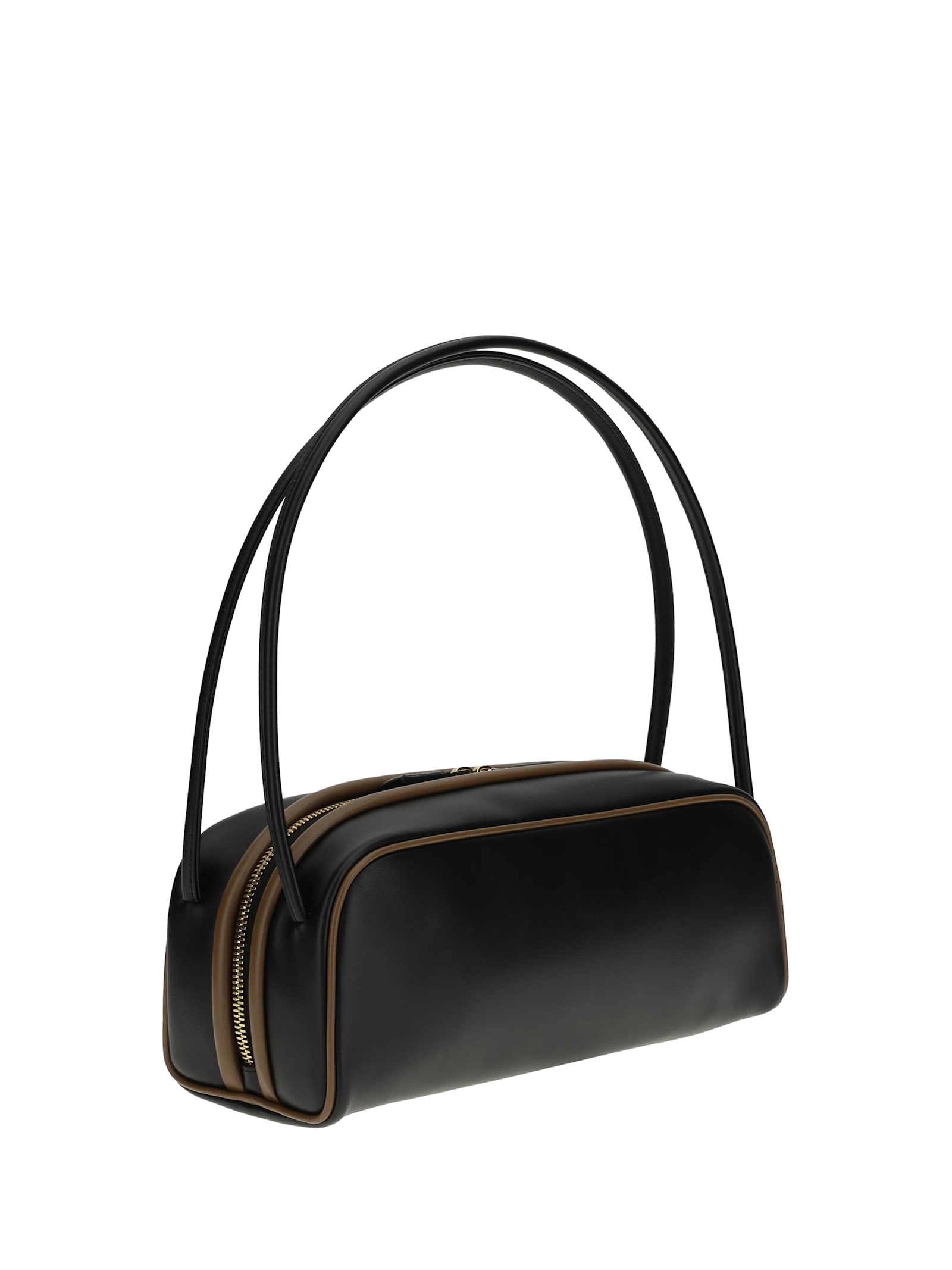 Prada Women Black Leather Shoulder Bag
