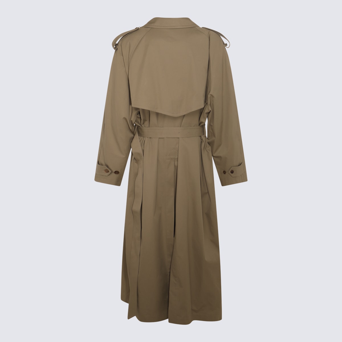 Shop Balenciaga Military Beige Cotton Coat