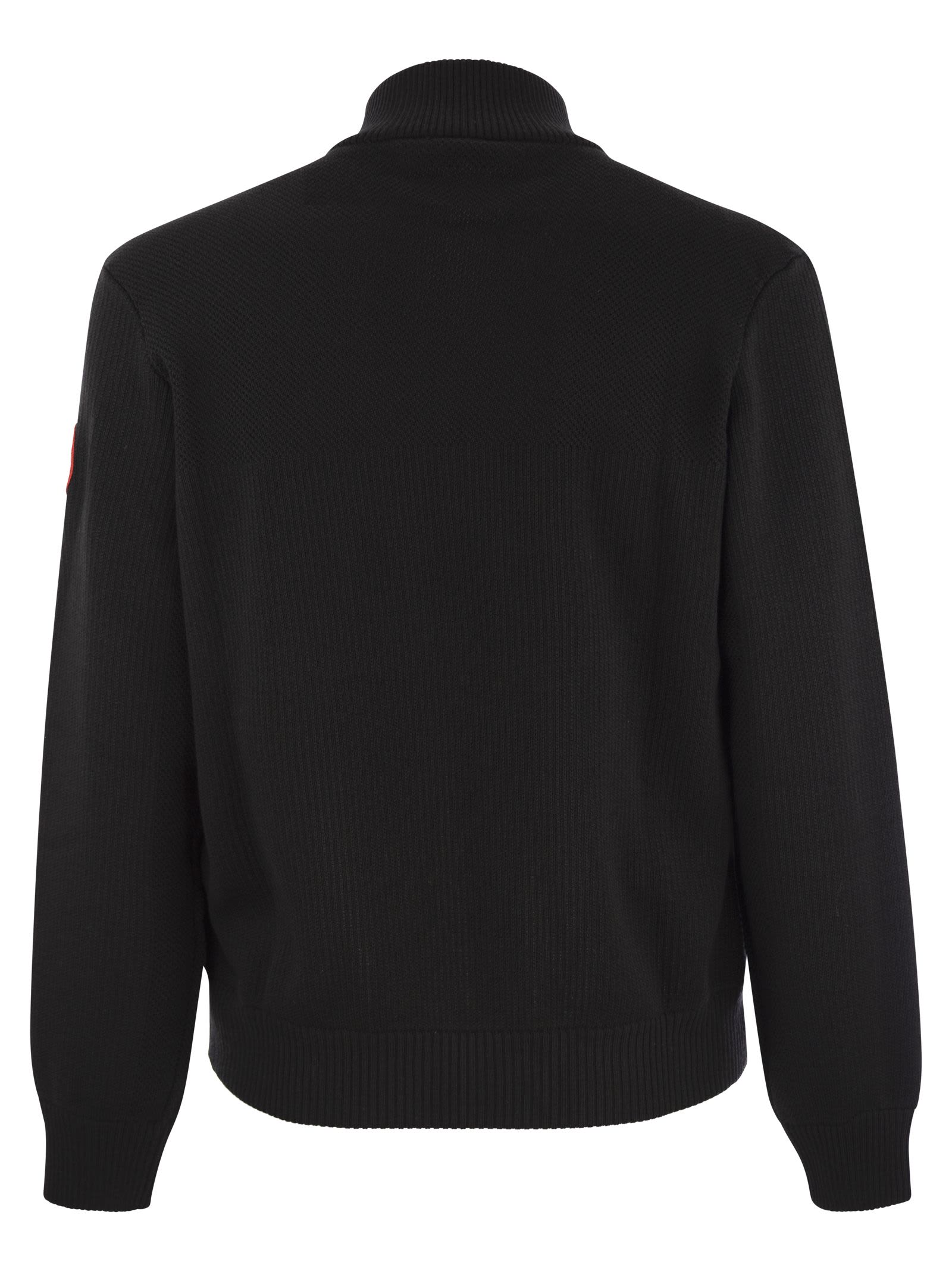 Shop Canada Goose Hybridge Knit - Wool And Down Cardigan In Black