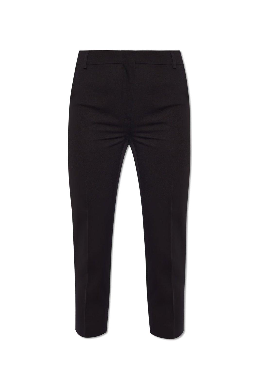 Shop Max Mara Tapered Cropped Trousers In Nero