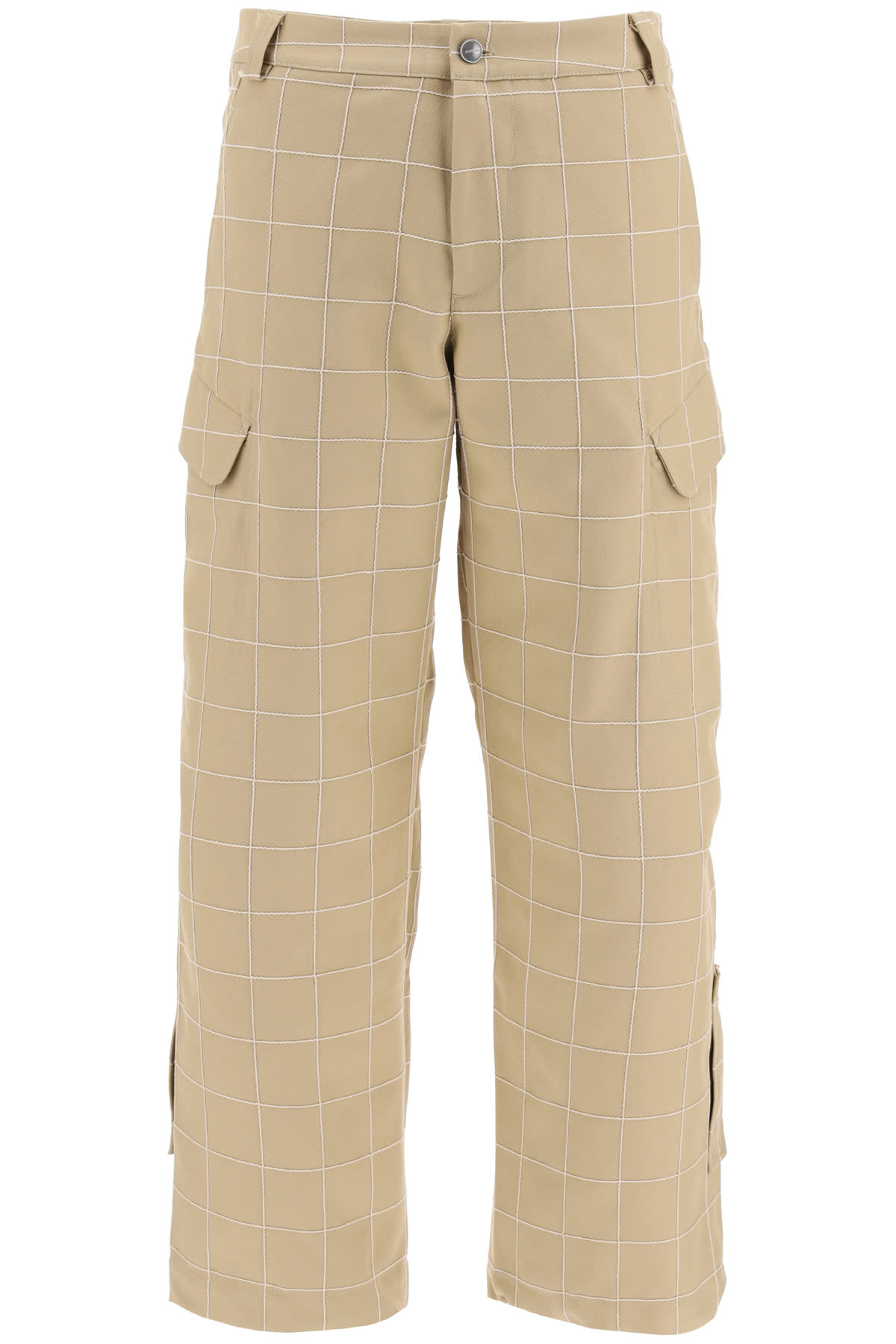 JACQUEMUS CHECKERED CARGO trousers,206PA07 206 104814 BECHE