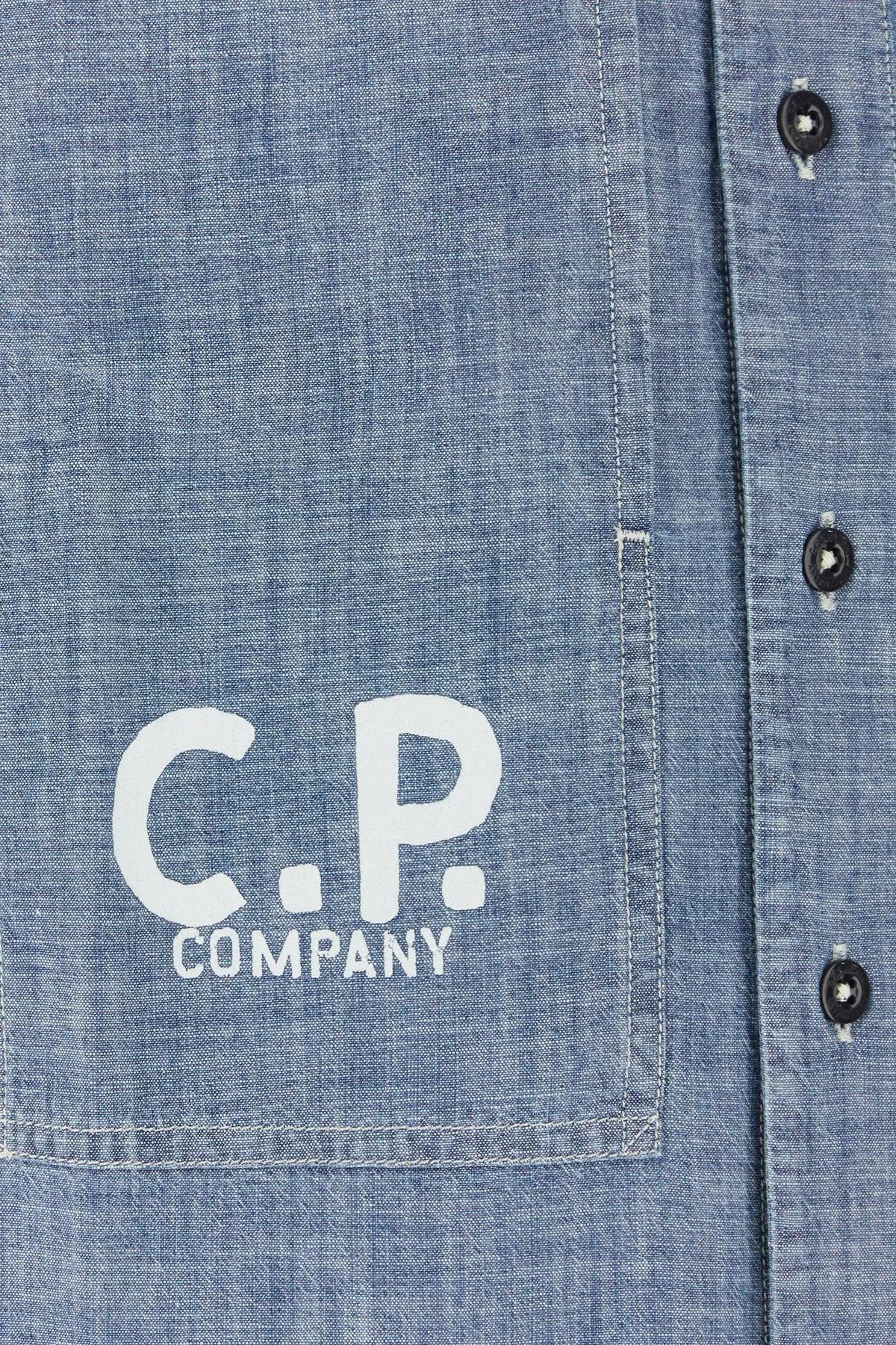 Shop C.p. Company Denim Shirt In Clear Blue