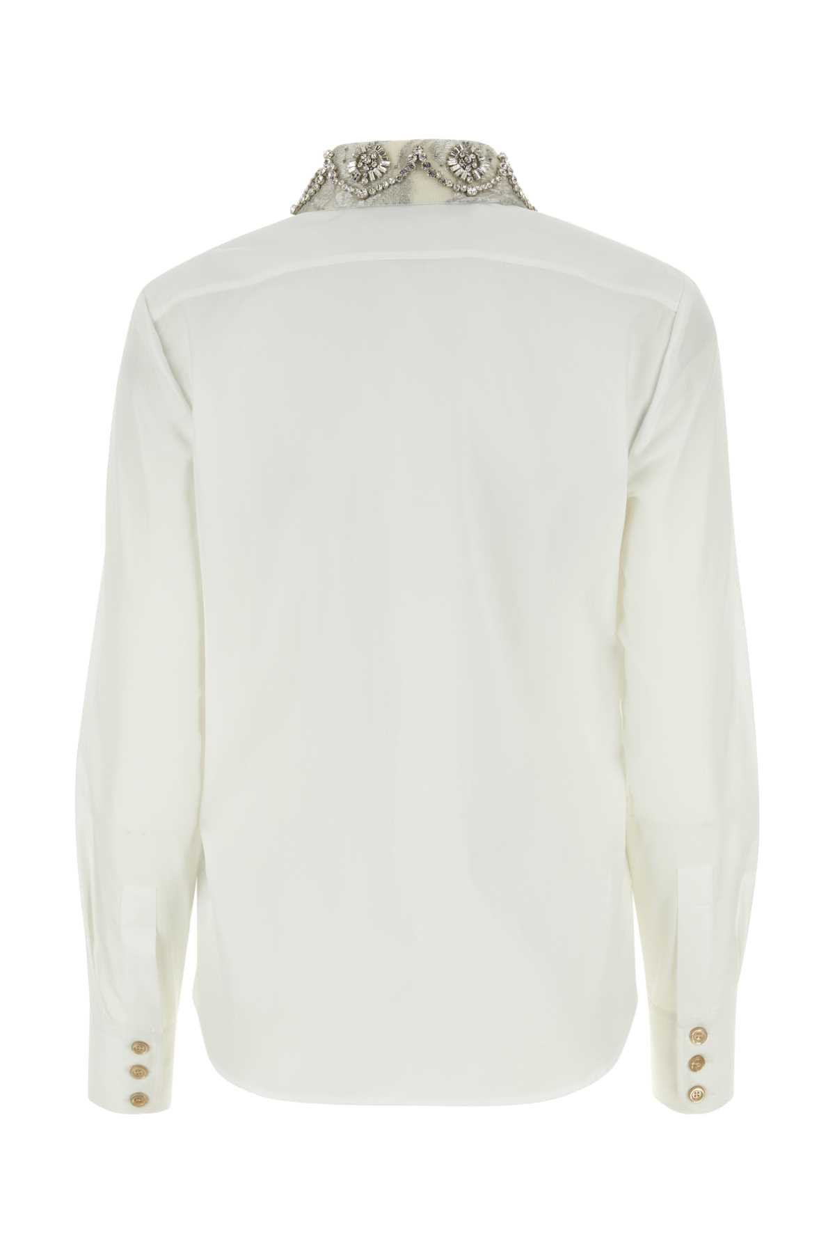 Shop Gucci White Poplin Shirt In 9692