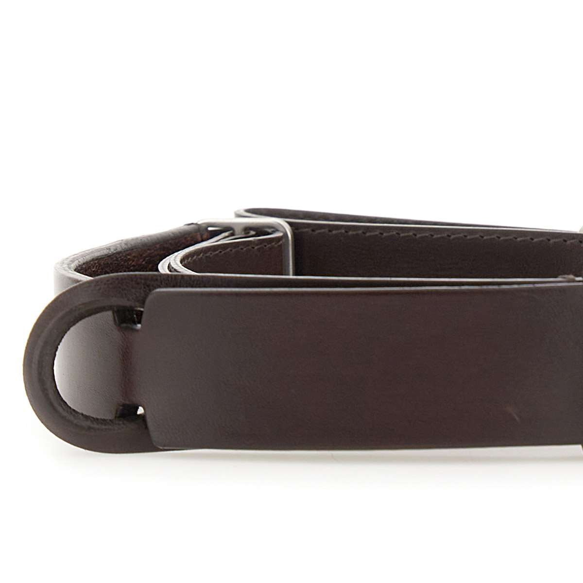 Shop Orciani Nobukle Bull Leather Belt In Brown
