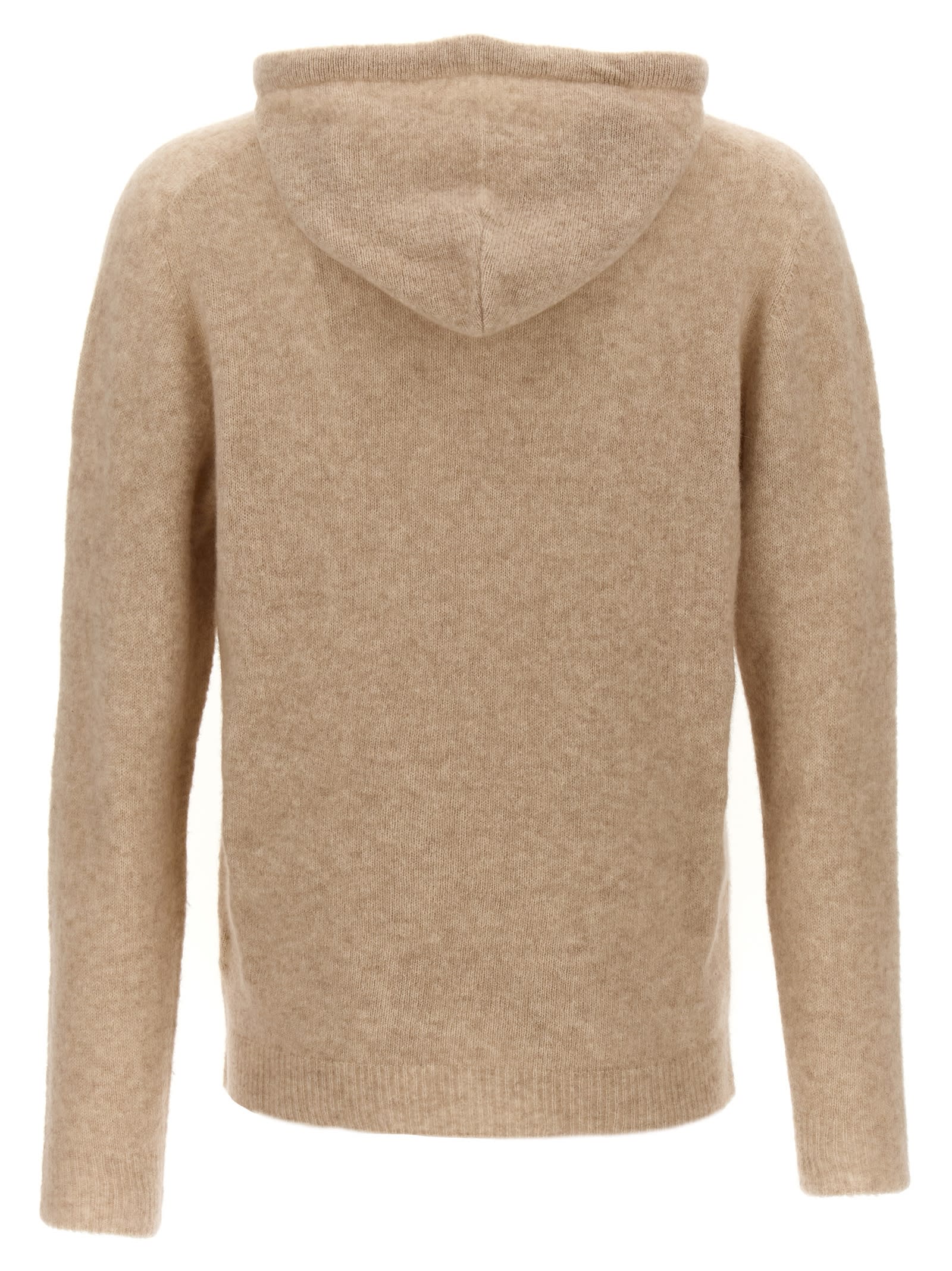 Shop Roberto Collina Hooded Sweater In Beige