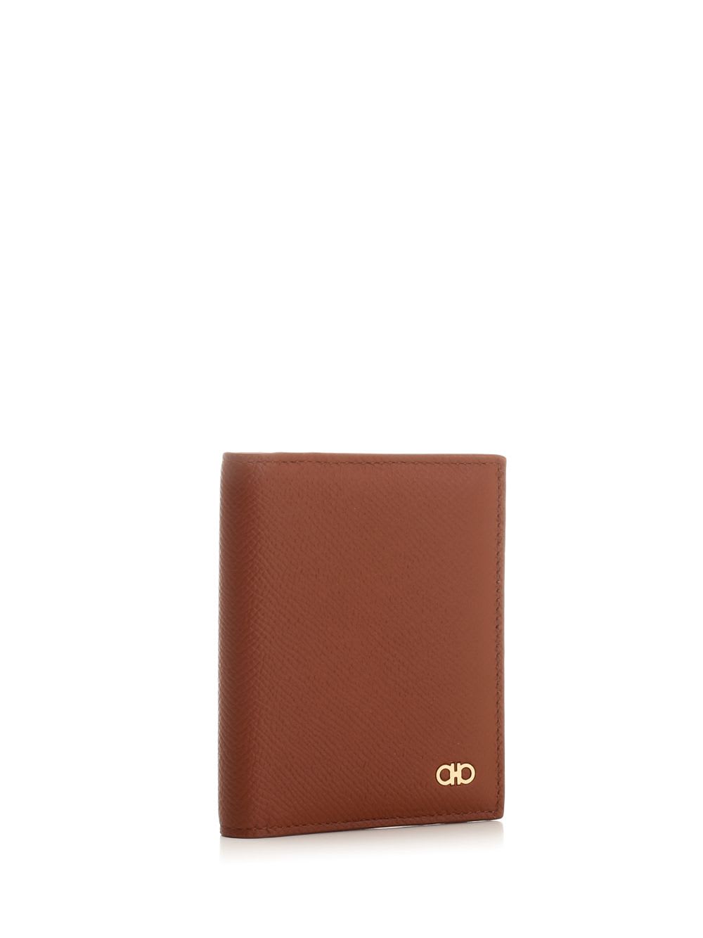 Shop Ferragamo Mini Gancini Wallet In Brown