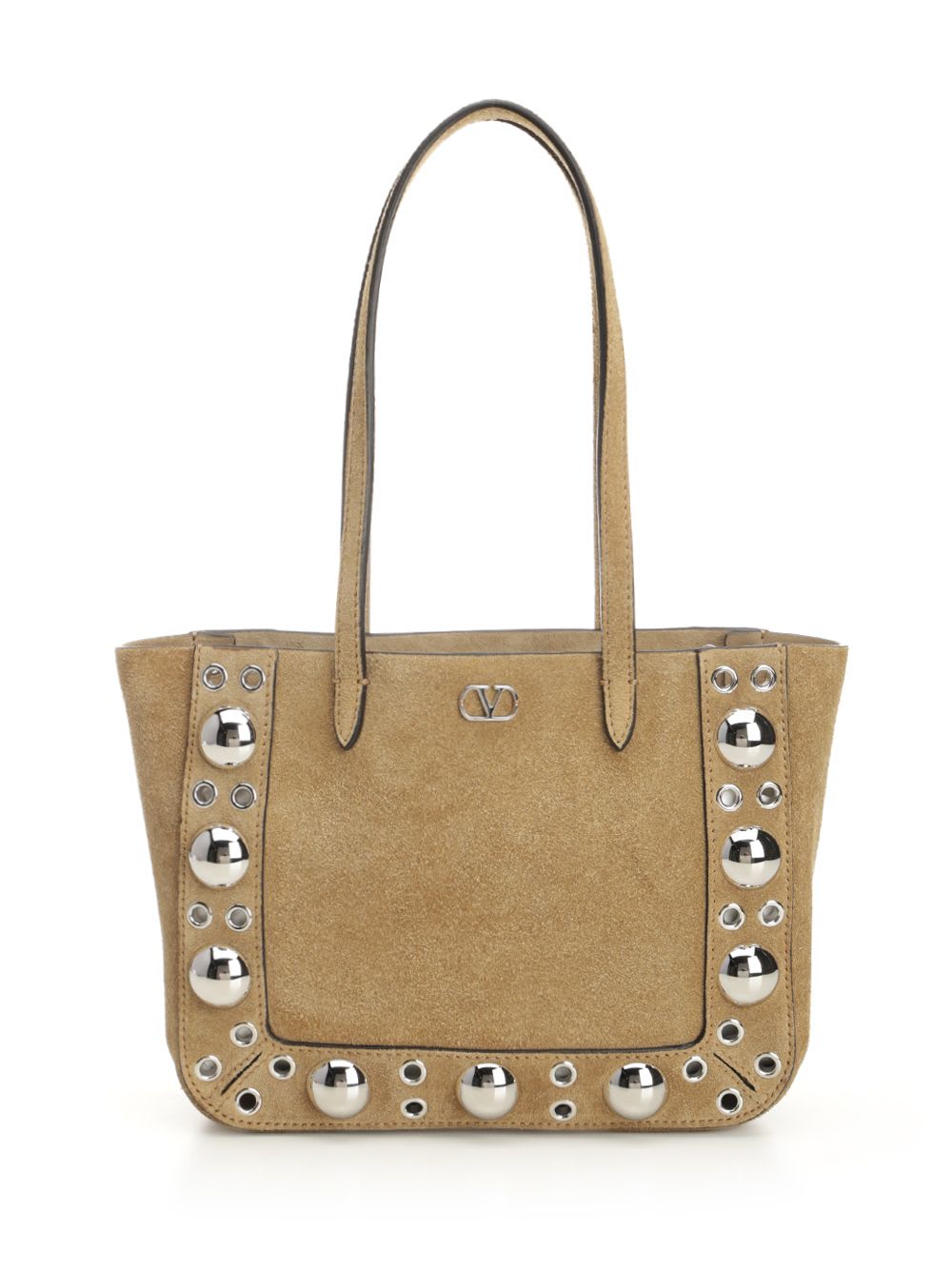Valentino Garavani Nellcote Mini Suede Leather Tote Bag In Nude