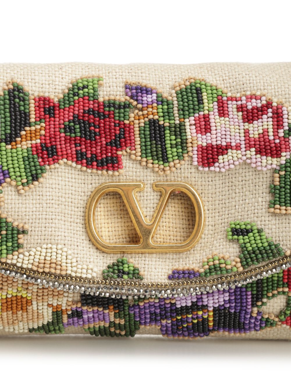 Valentino Small Vain Soft Shoulder Bag Embroidered In Multi