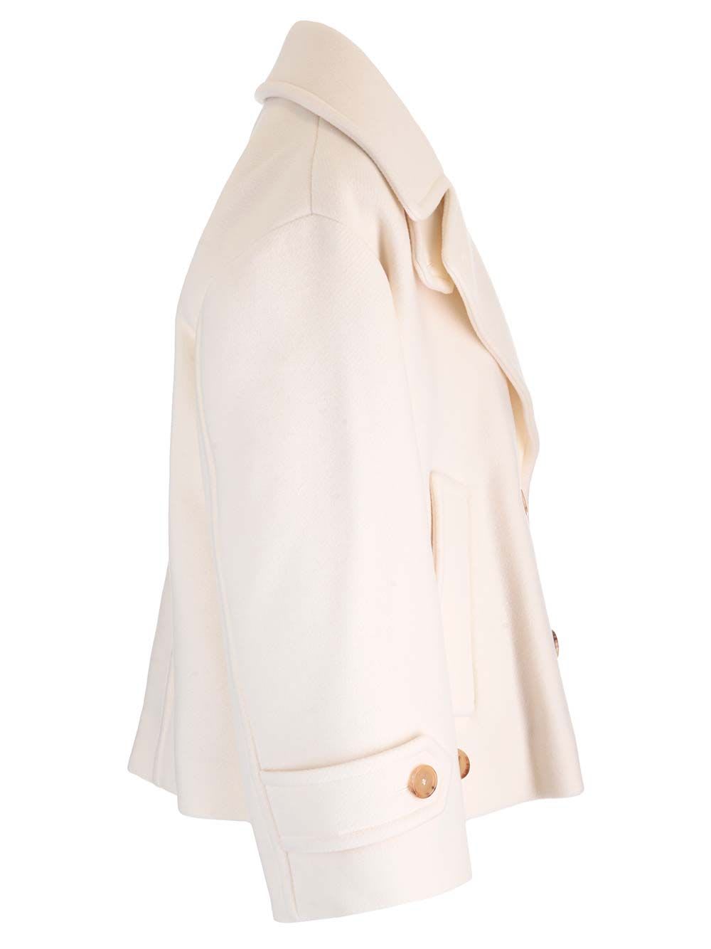 CHLOÉ OVERSIZED DOUBLE-BREASTED SHORT COAT 