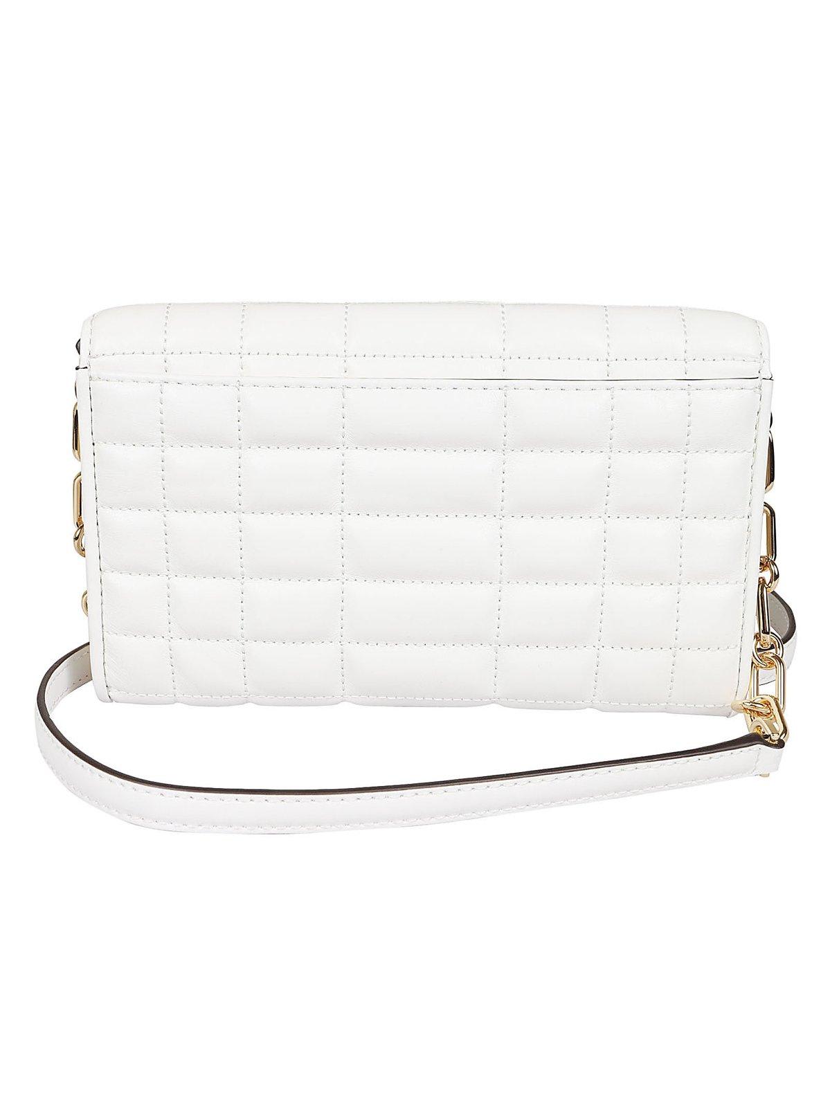 Shop Michael Kors Tribeca Large Crossbody Bag In Optic White