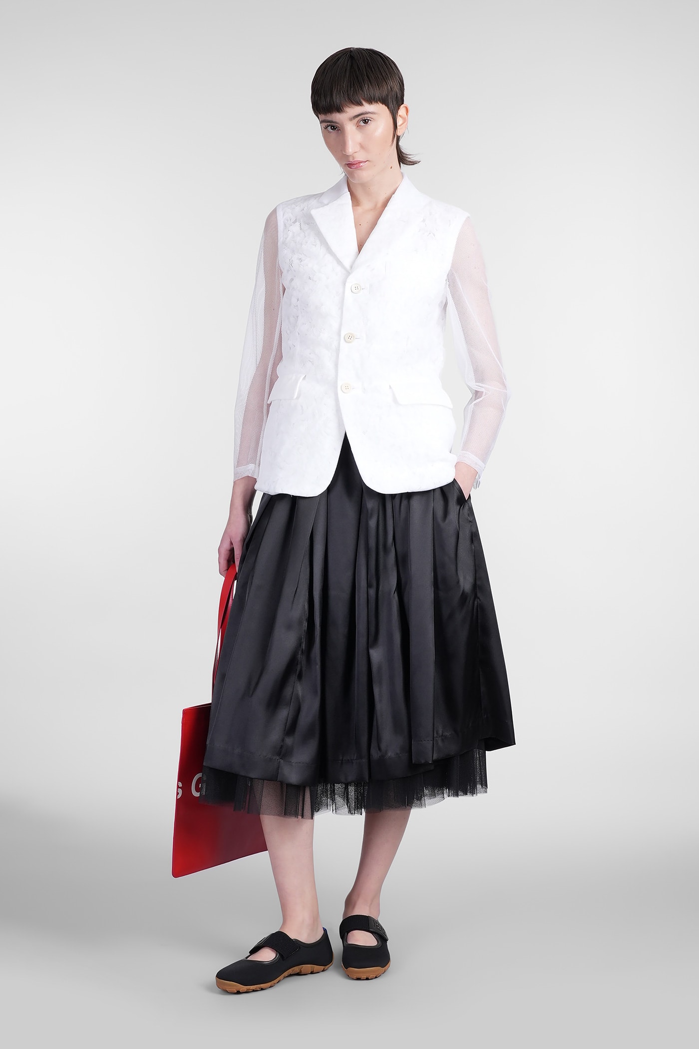 Shop Comme Des Garçons Blazer In White Nylon