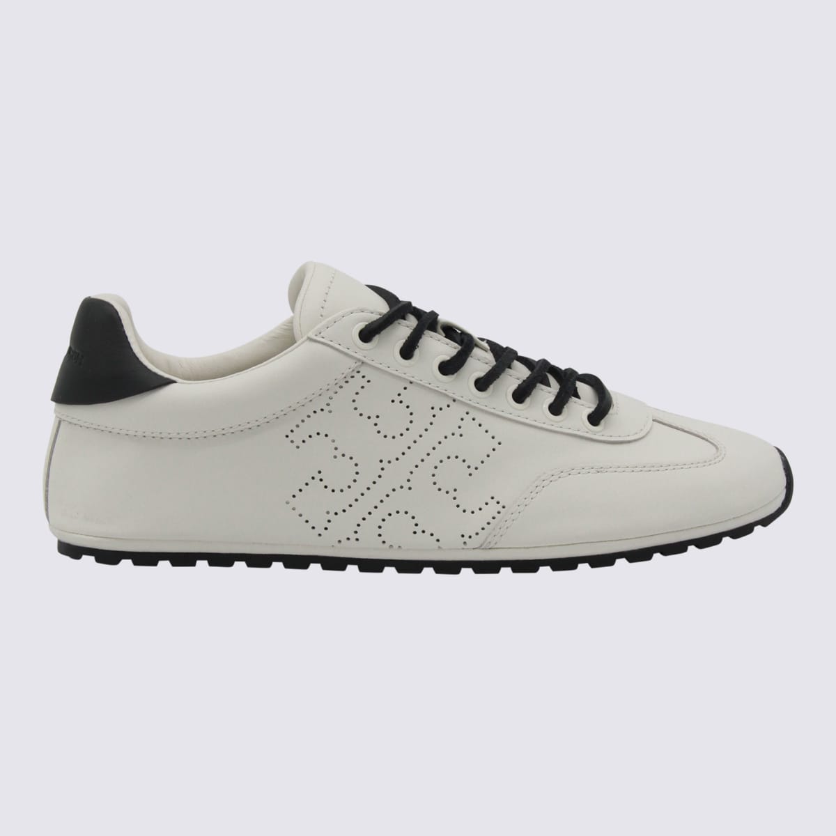 Tory Burch Field Perforated Logo Sneakers In White