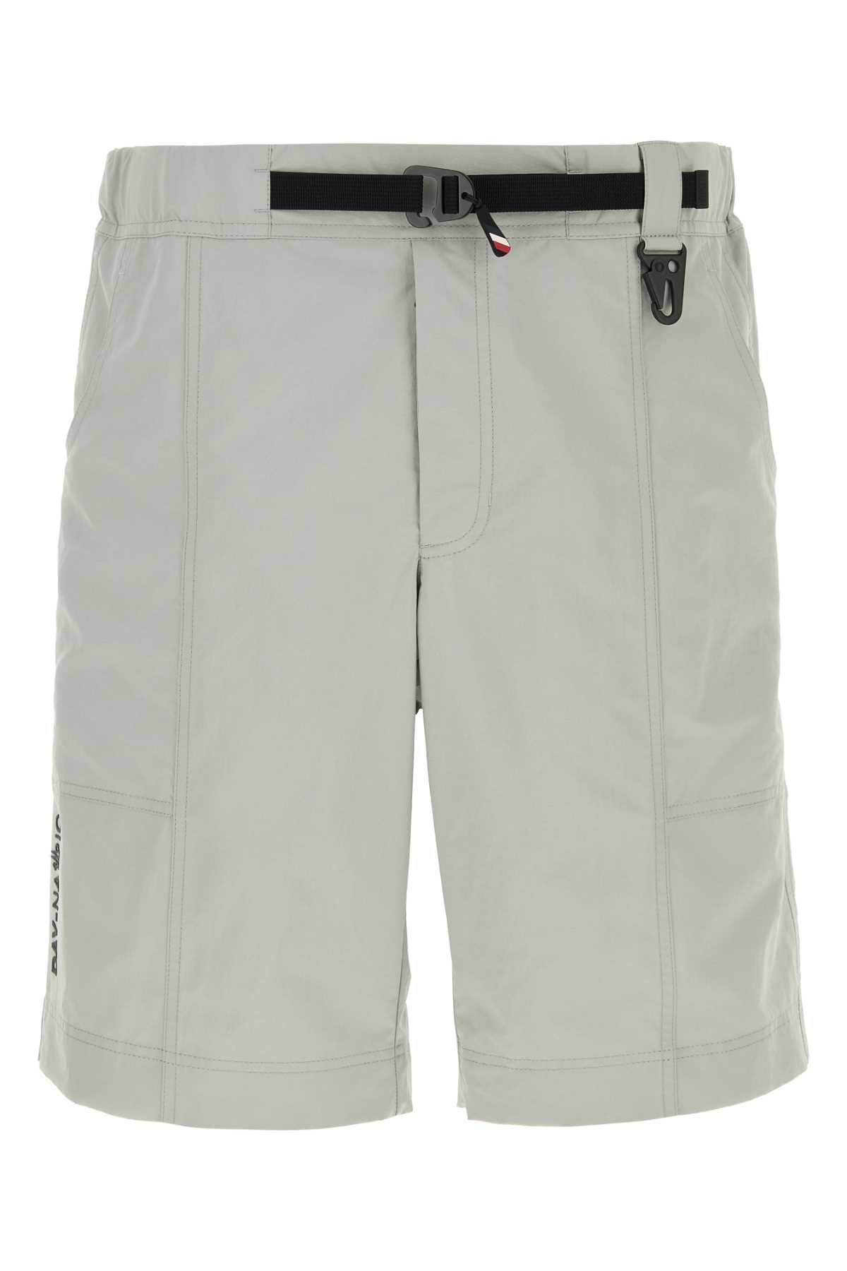 Grey Polyester Bermuda Shorts