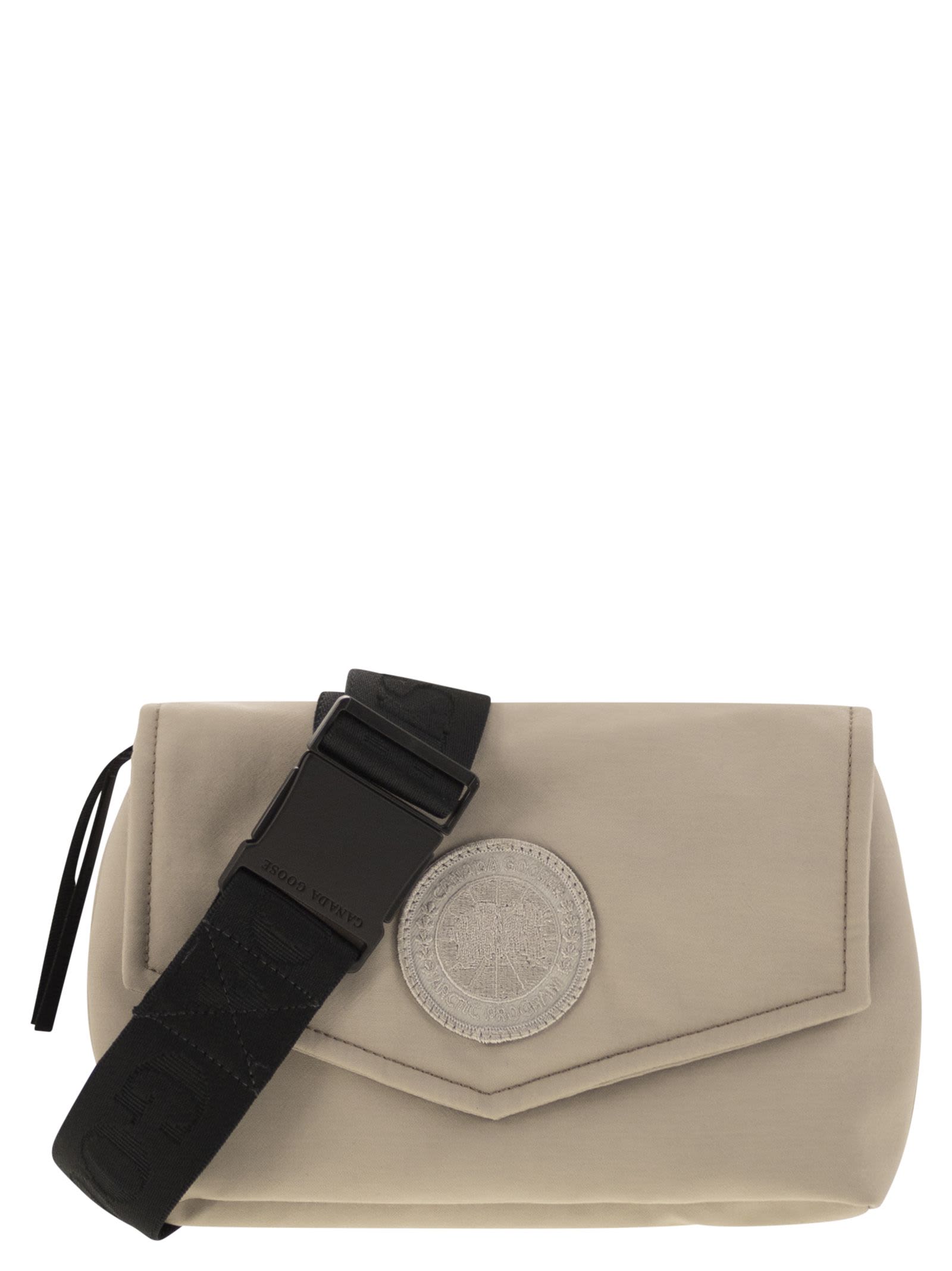 Shop Canada Goose Mini Pouch With Logo In Stone