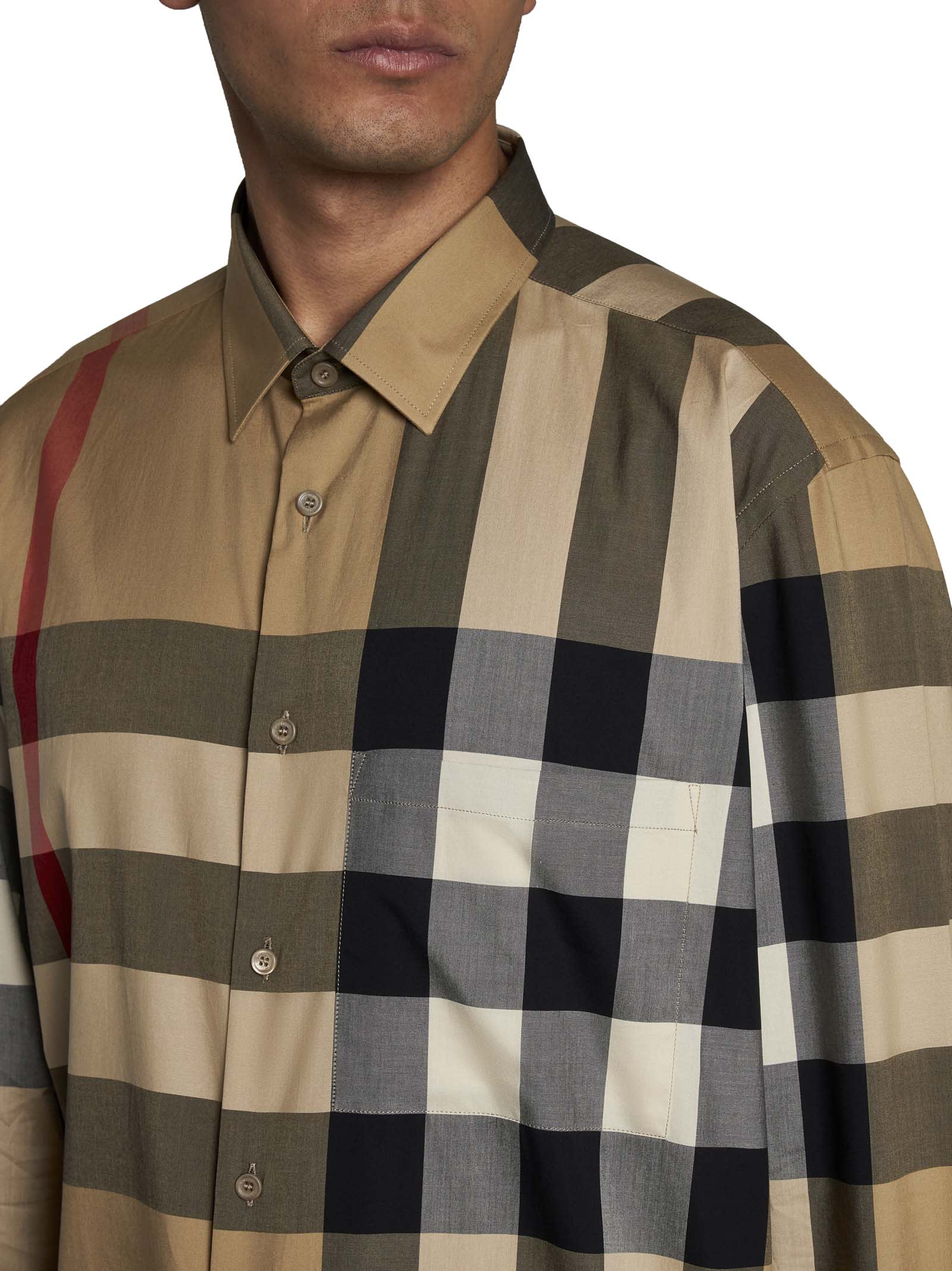 Shop Burberry Summerton Shirt In Beige
