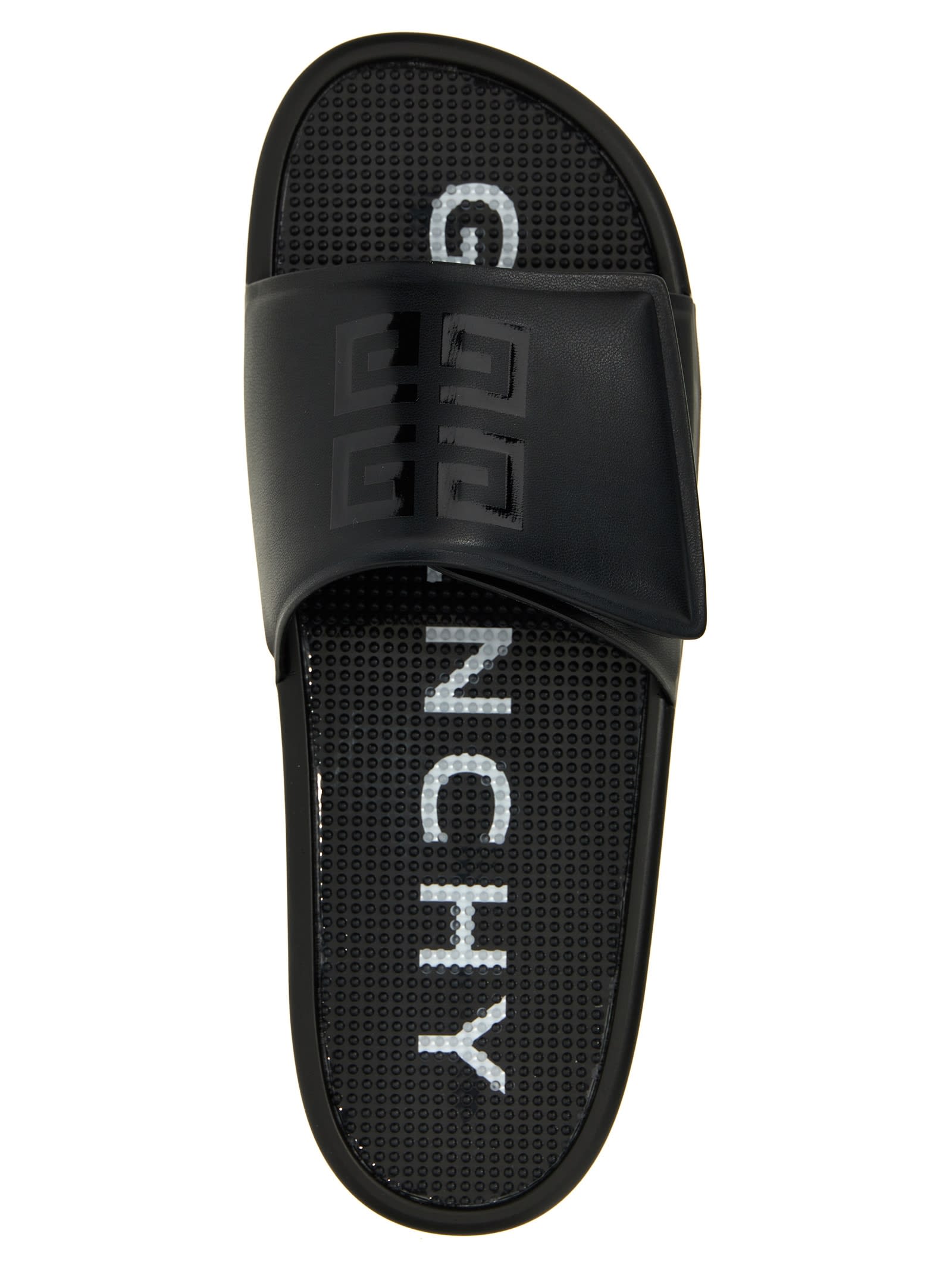 Shop Givenchy Slide Sandals In White/black