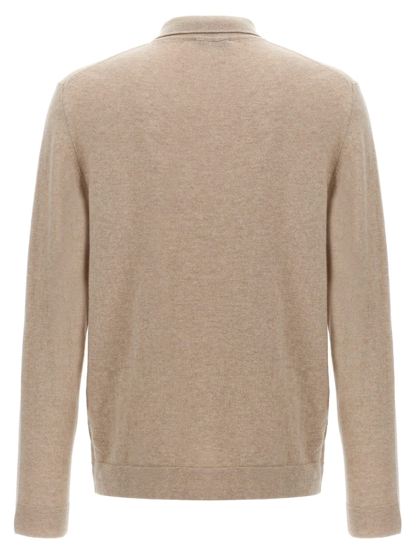 Shop Zanone Cashmere Wool Polo Shirt In Beige