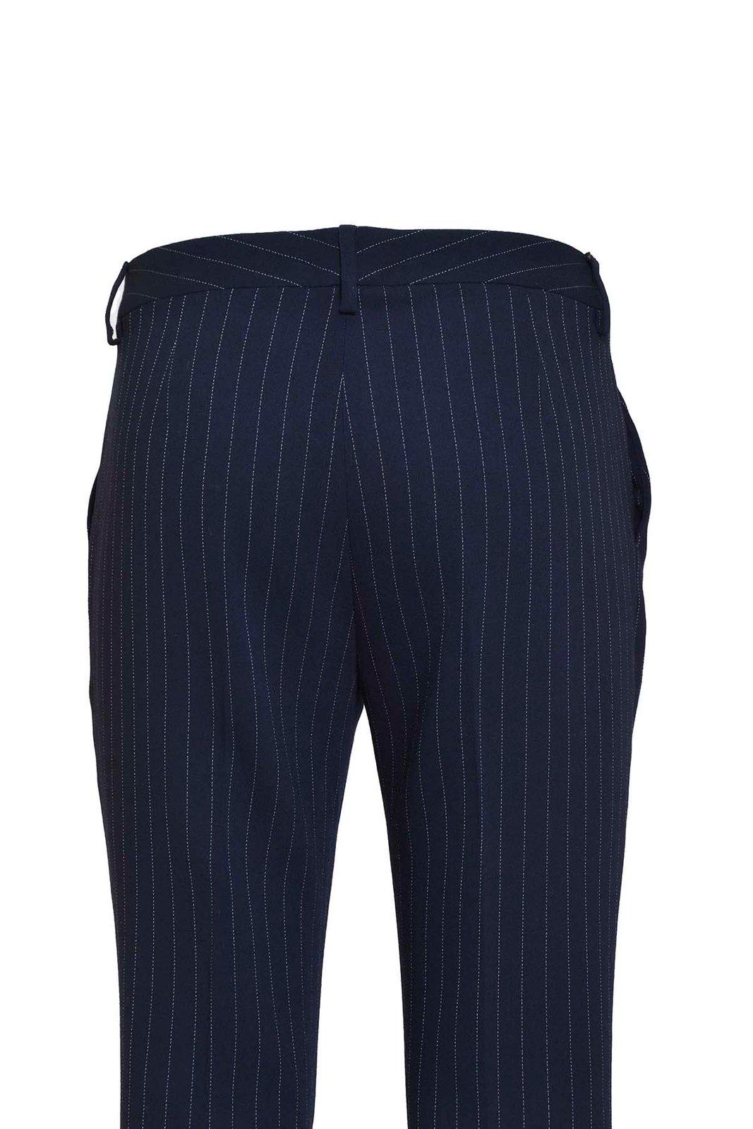 Shop Etro Striped Tailored Trousers In Blu