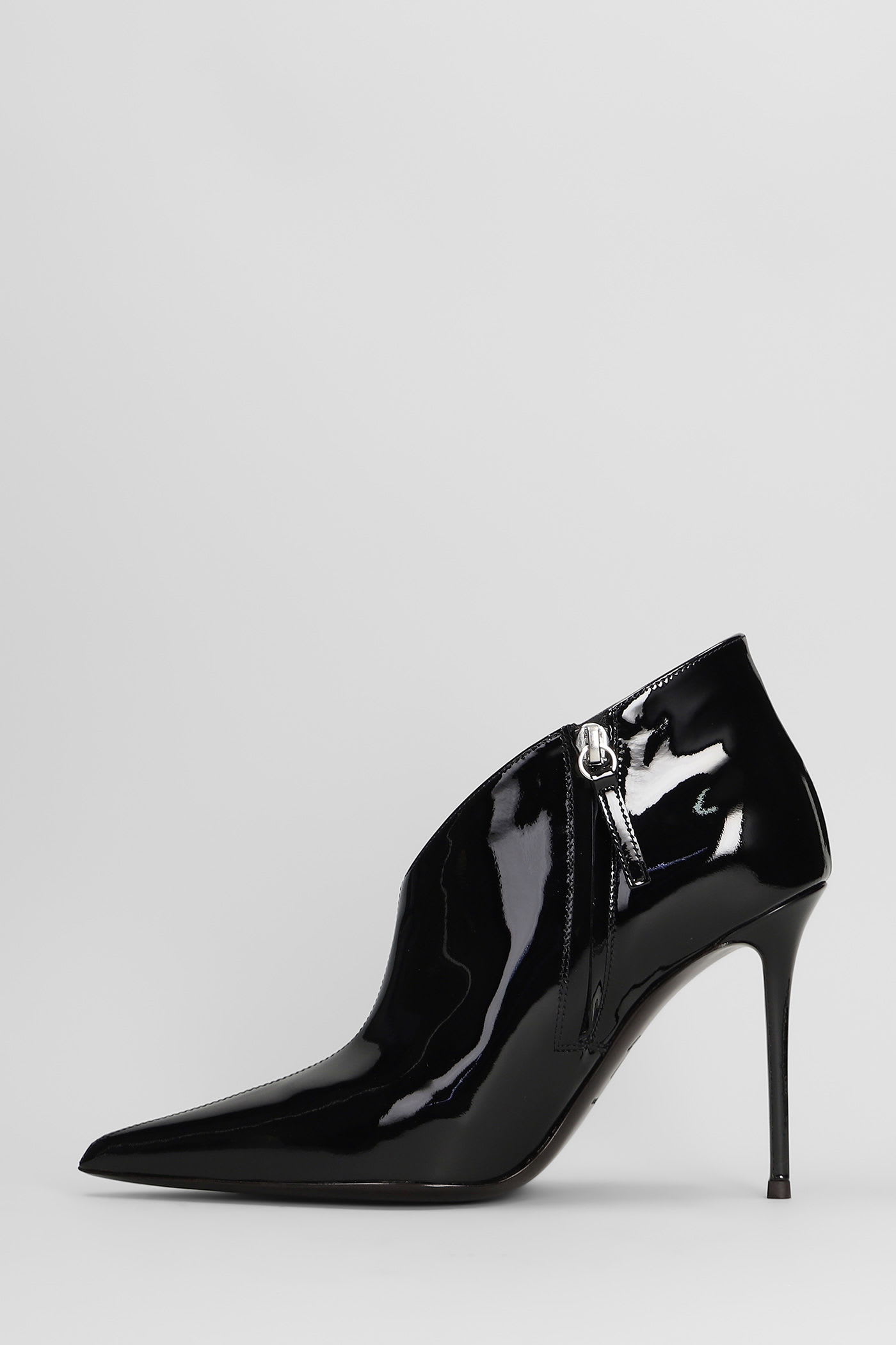 Giuseppe Zanotti Raquel 105 High Heels Ankle Boots In Black Patent Leather In Black