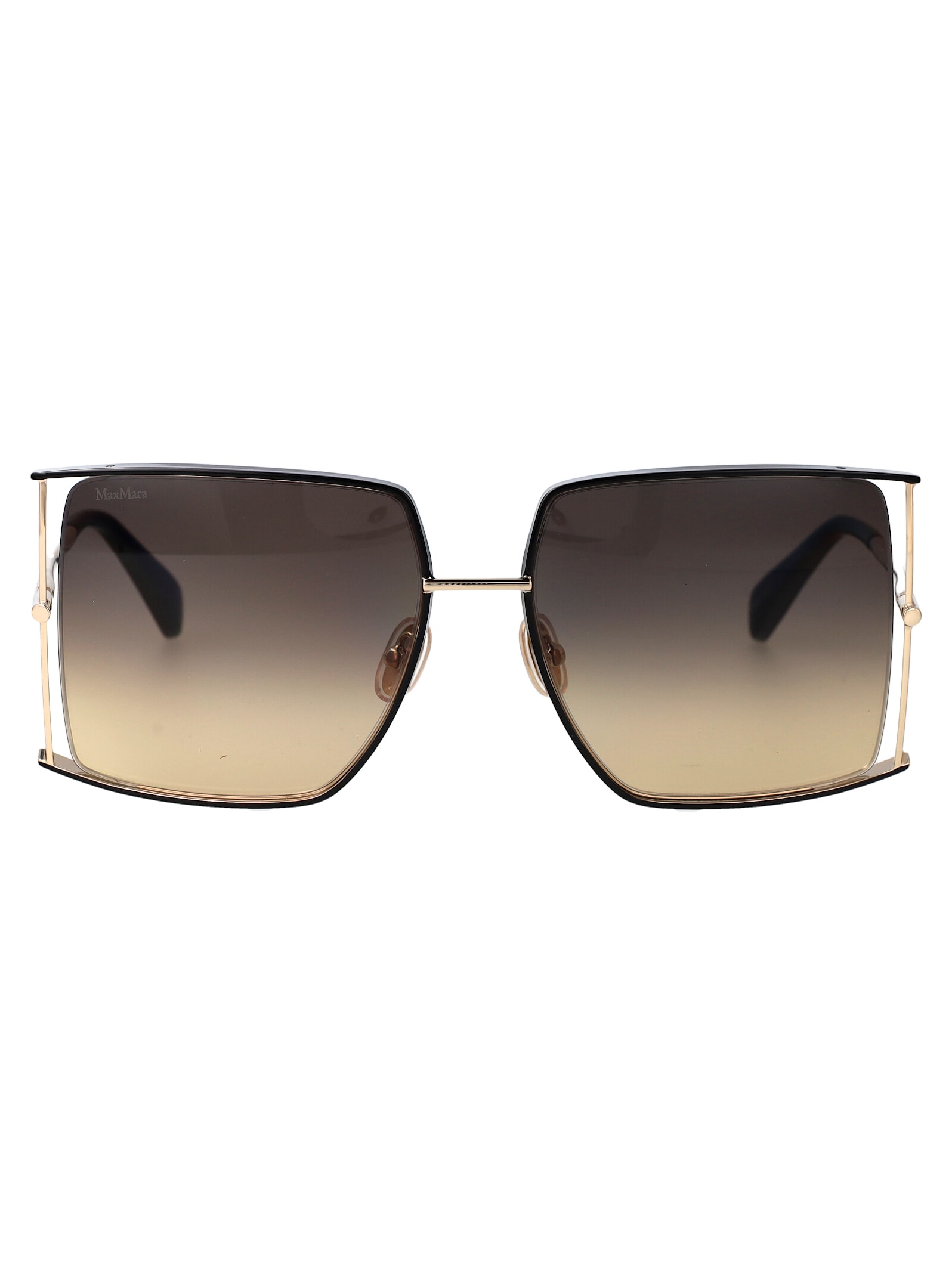 Shop Max Mara Mm0120/s Sunglasses In Gold Black