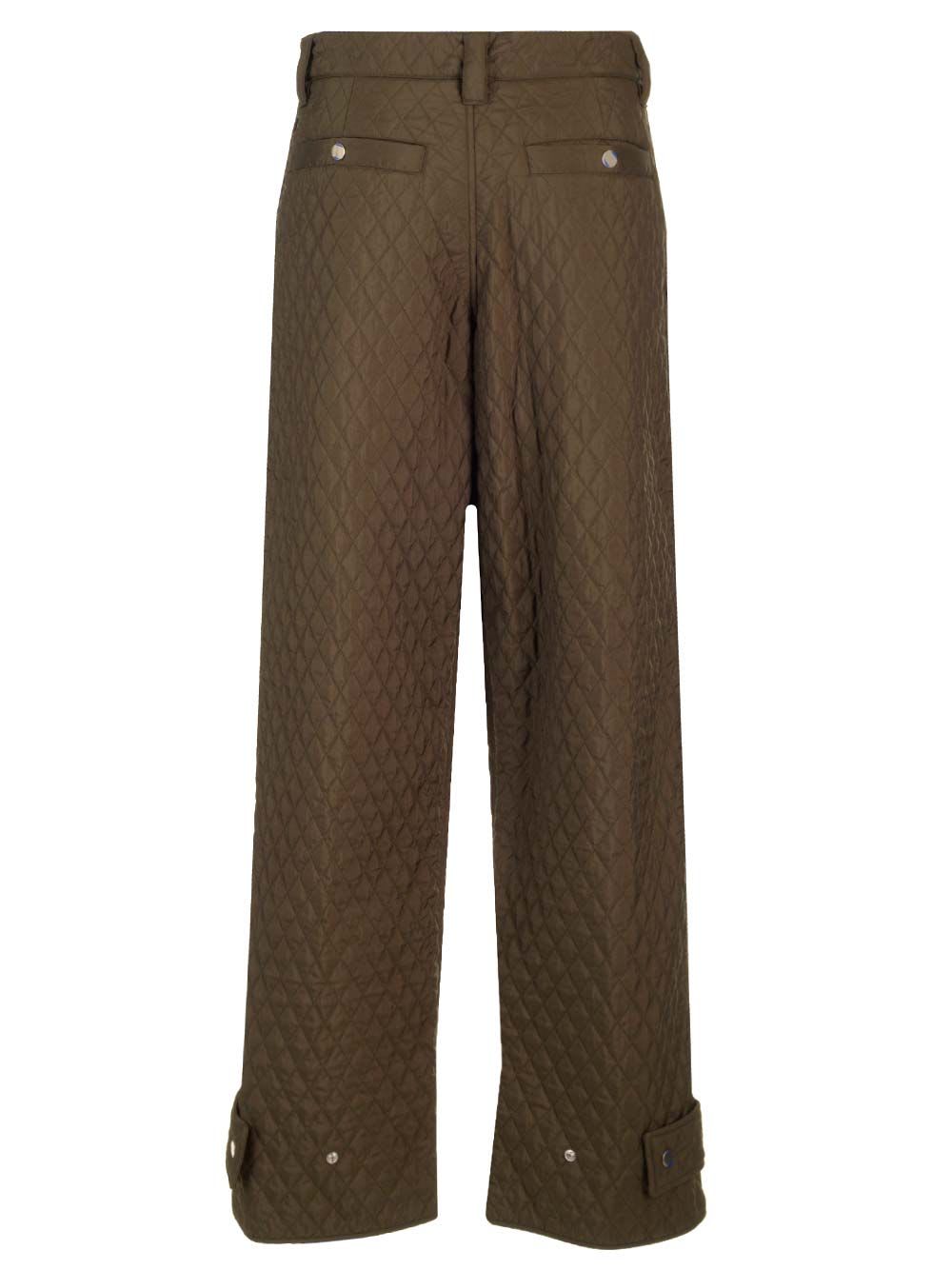 Shop Burberry Quilted Nylon Trousers In Green