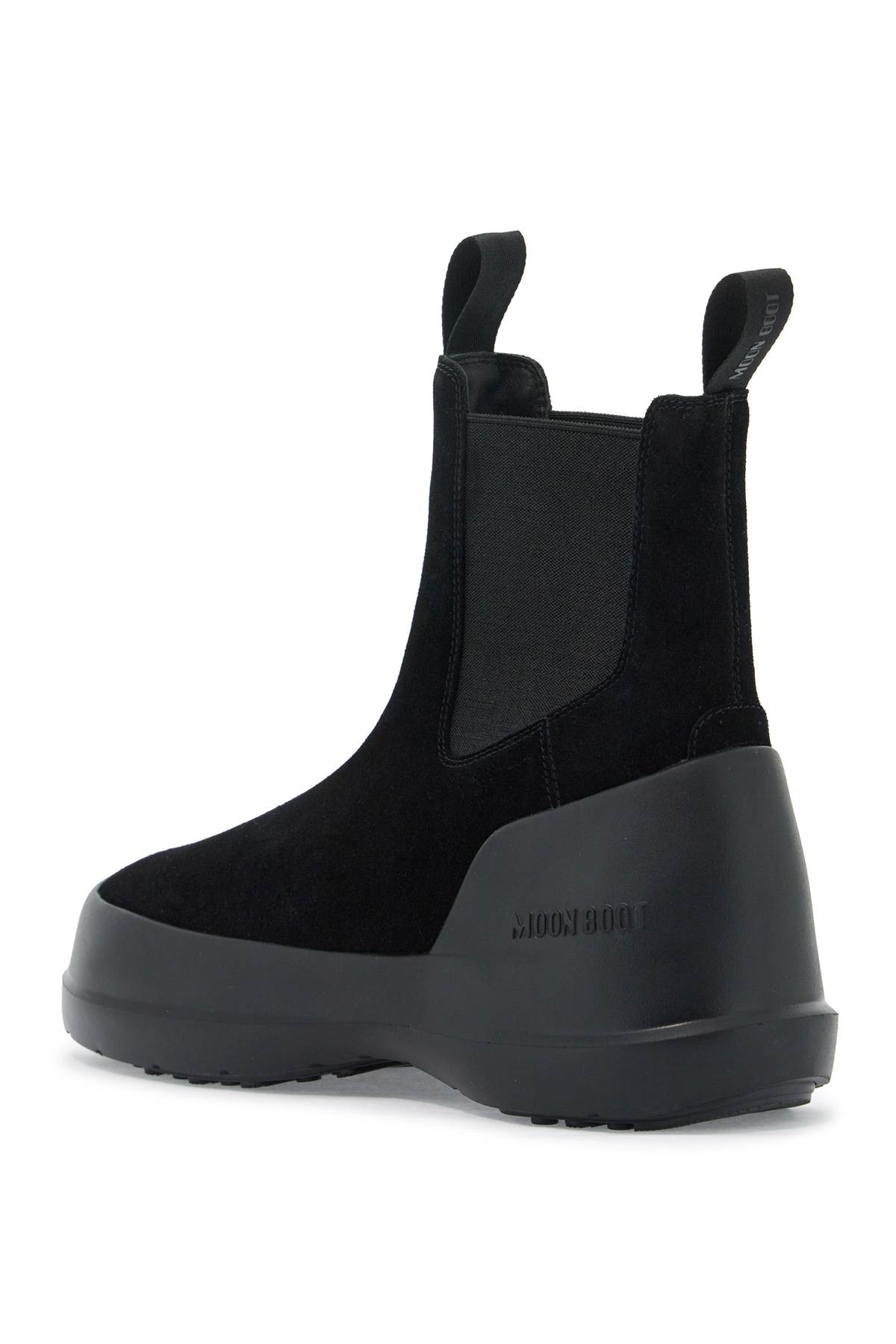 Shop Moon Boot Luna Chelsea Suede Leather Ankle In Black (black)