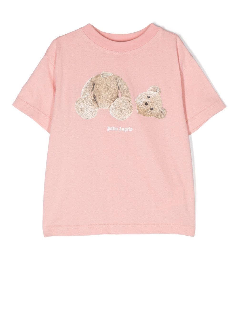 Shop Palm Angels Pink Bear T-shirt