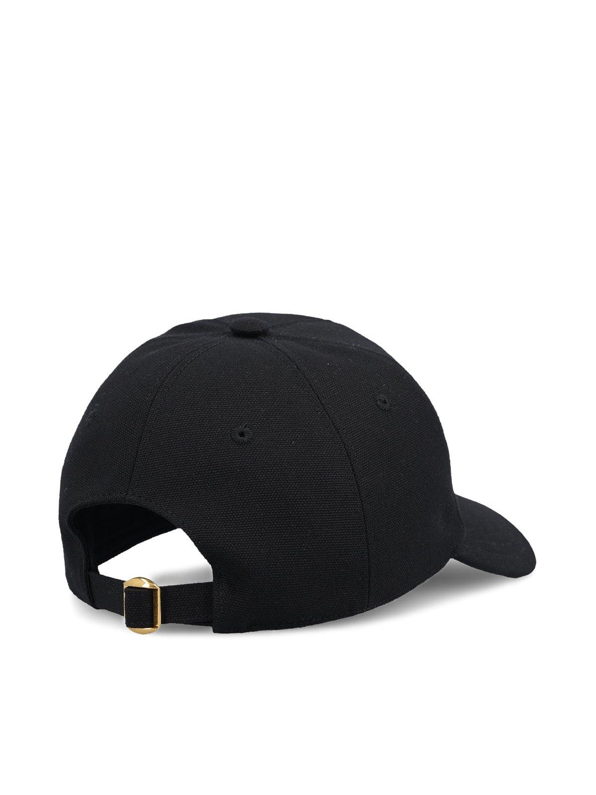 Valentino Garavani Black Baseball Cap With Butter Logo In Adjustable Cotton Women In Black