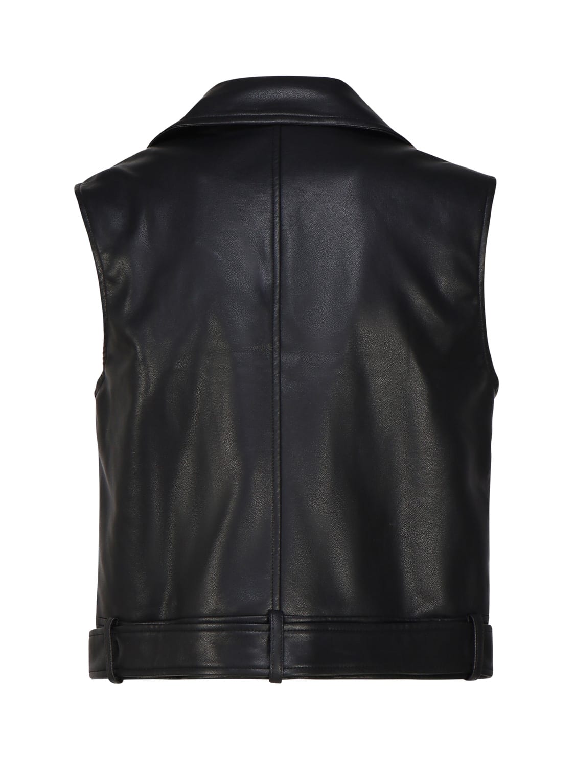 Shop Vero Moda Biker Style Eco-leather Vest In Black