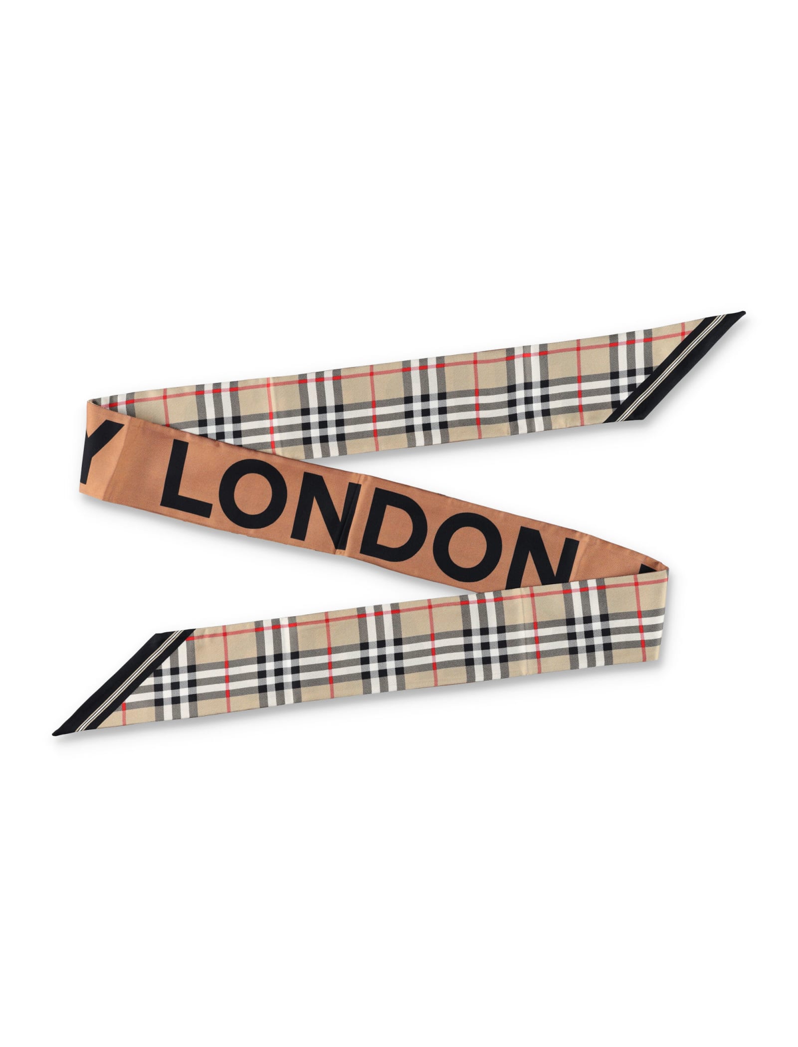 Burberry Reversible Check Silk Scarf In Archive Beige
