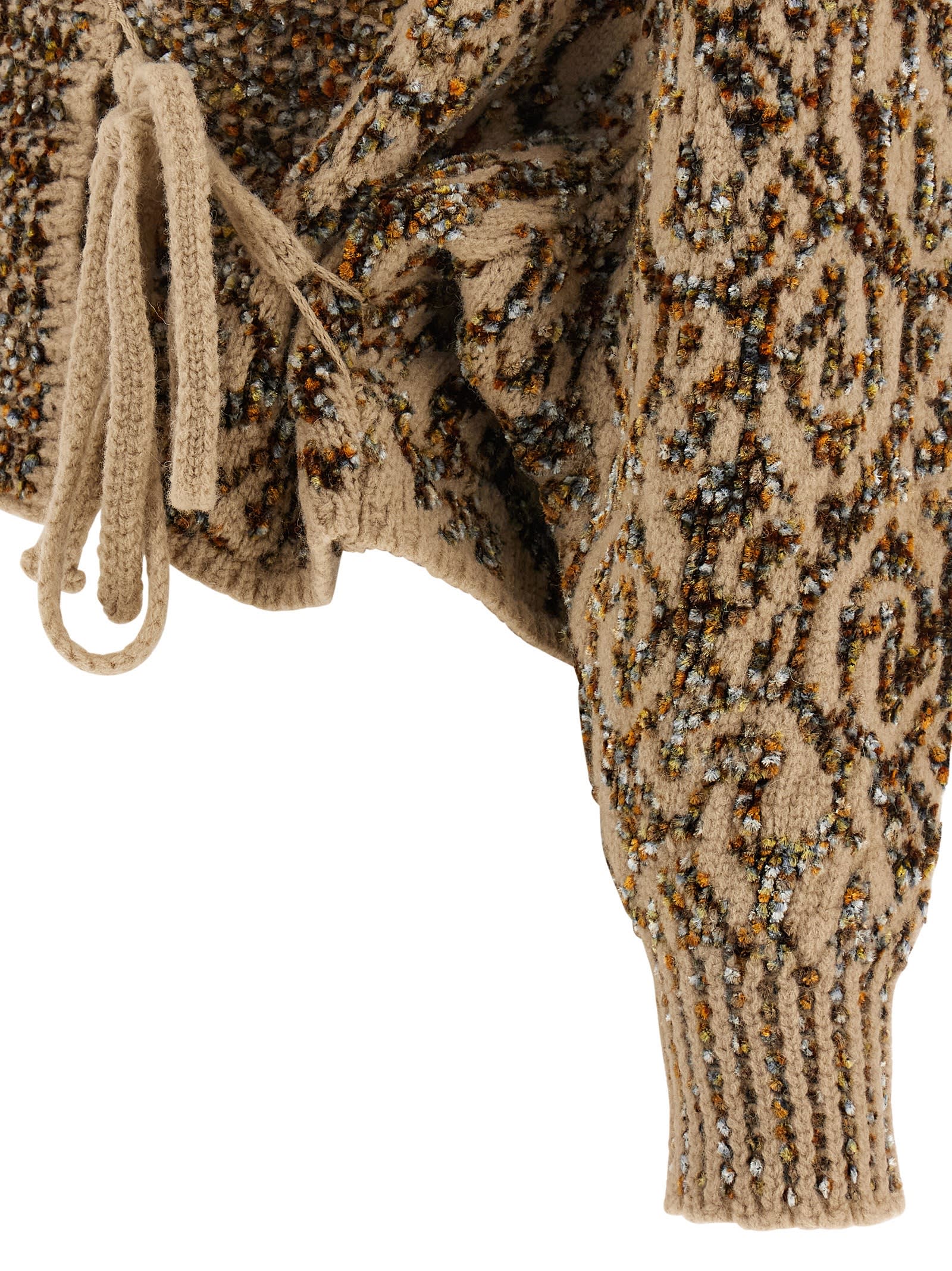 Dries Van Noten Textured Knit Cardigan Shawl Collar In Brown