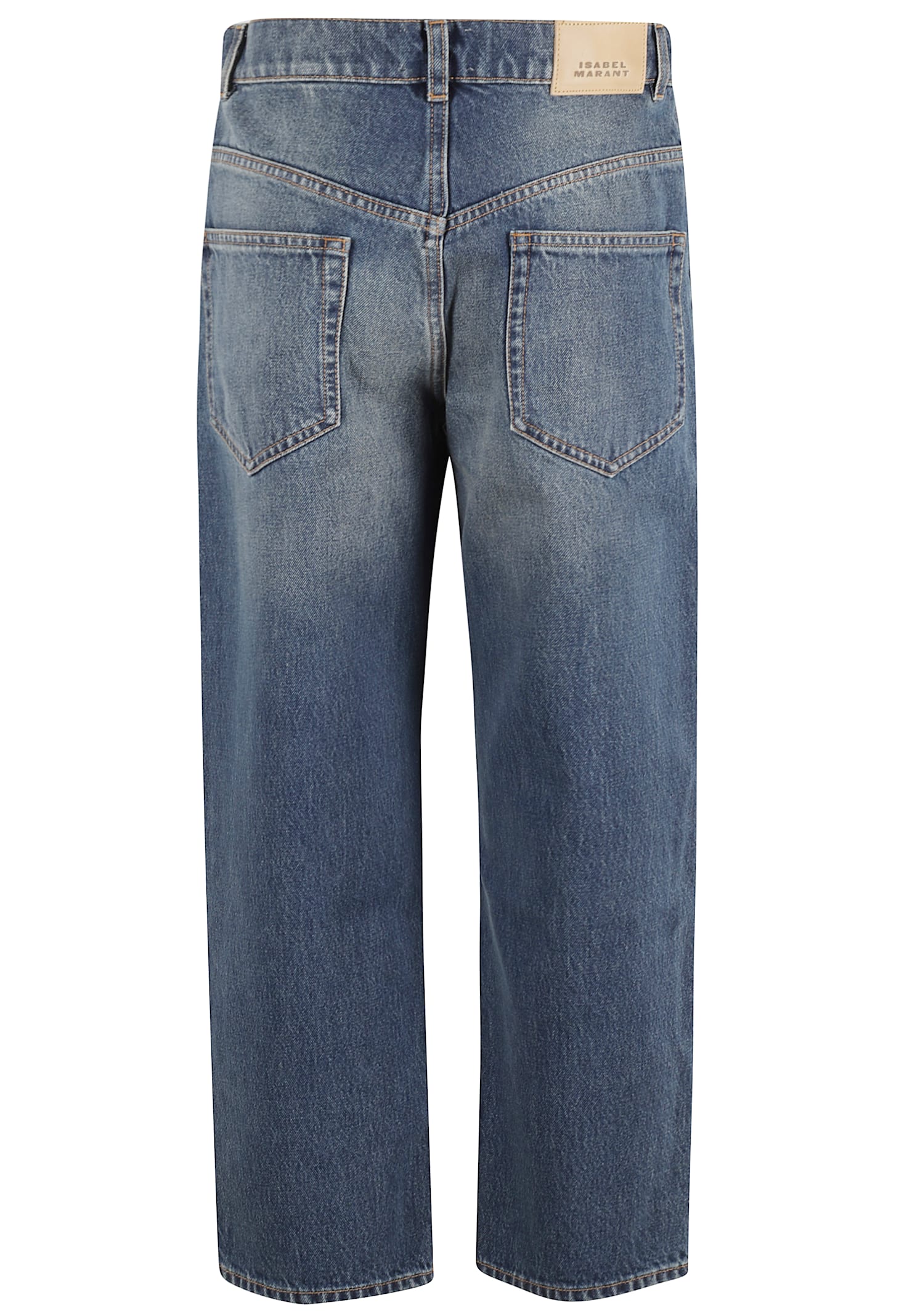 Isabel Marant Faded-effect Pocket Jeans In Blue